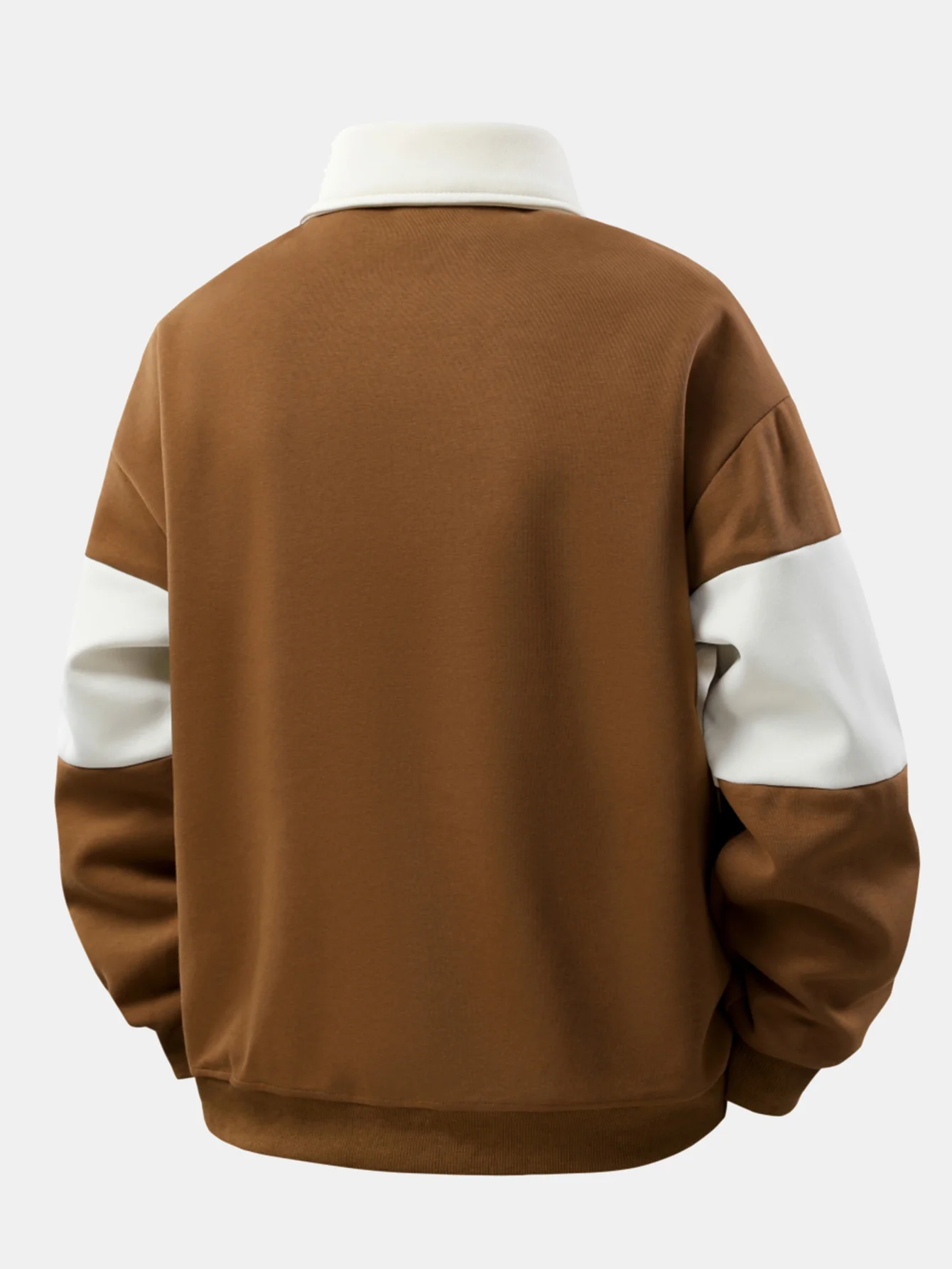 Relax Fit Farbe Block Patchwork Poloshirts Sweatshirt & Schlitzsaum Streifenhose - Image 12