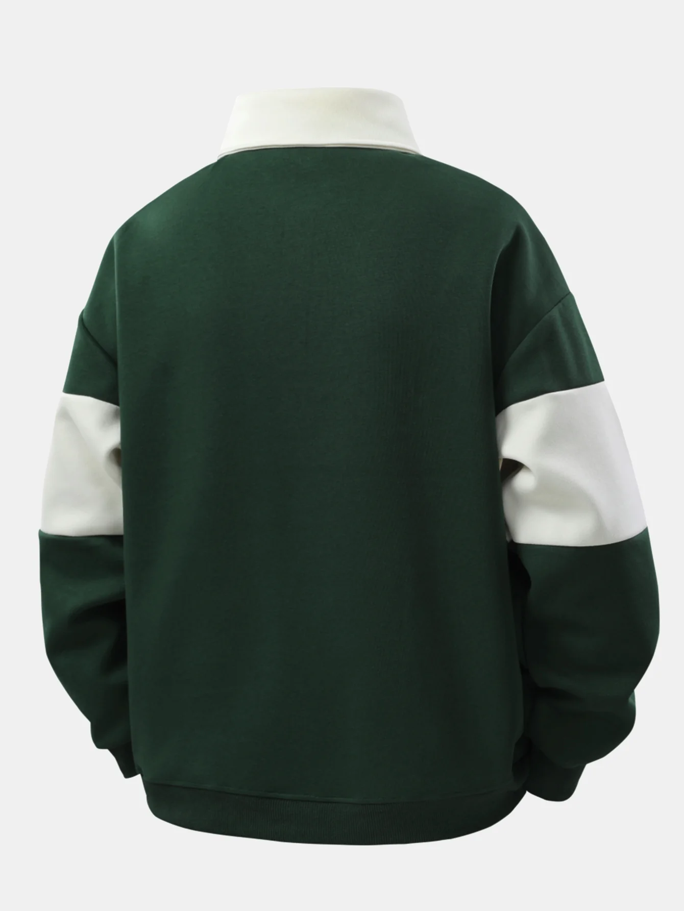 Relax Fit Farbe Block Patchwork Poloshirts Sweatshirt & Schlitzsaum Streifenhose - Image 6