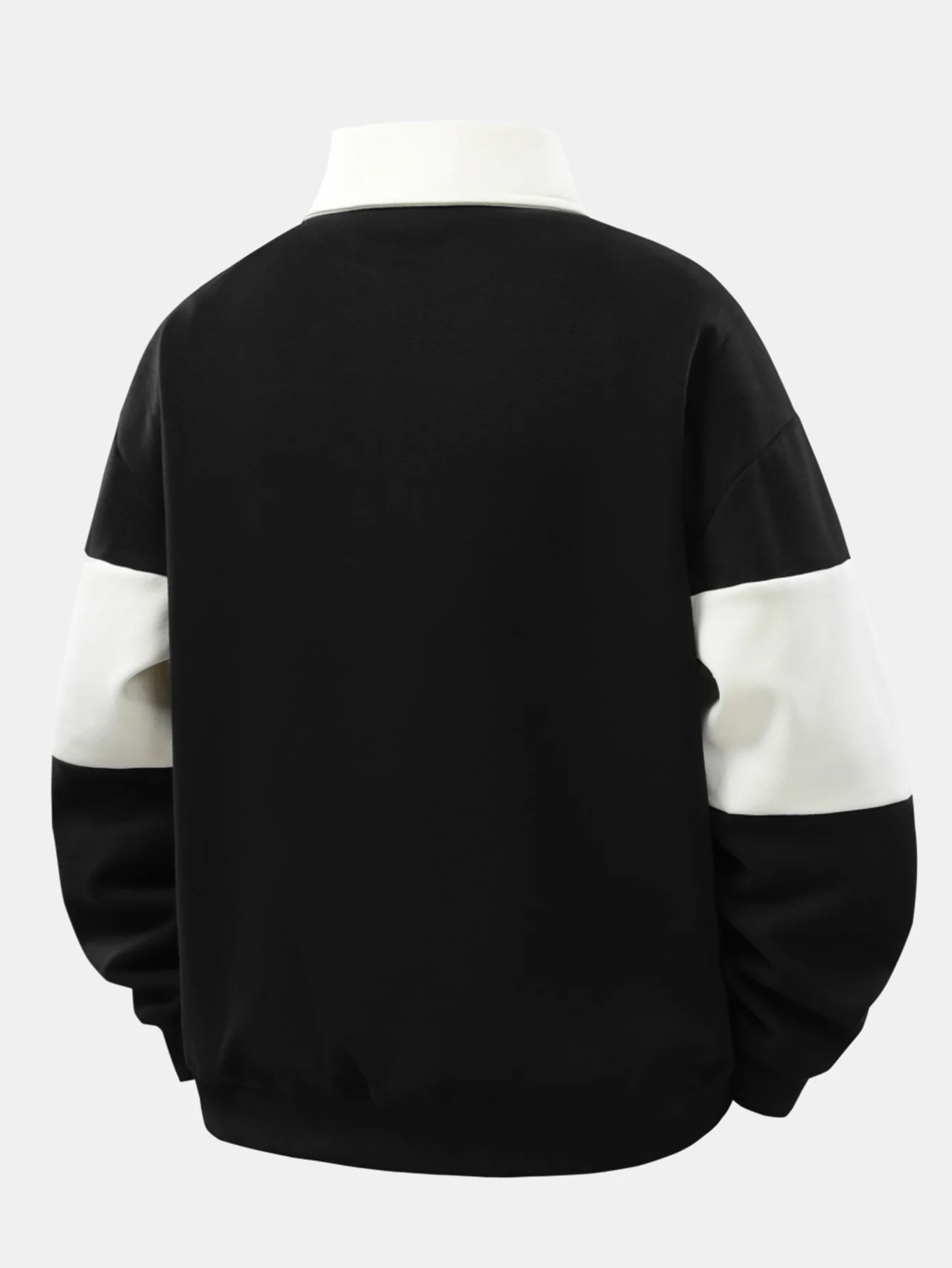 Relax Fit Farbe Block Patchwork Poloshirts Sweatshirt & Schlitzsaum Streifenhose - Image 8