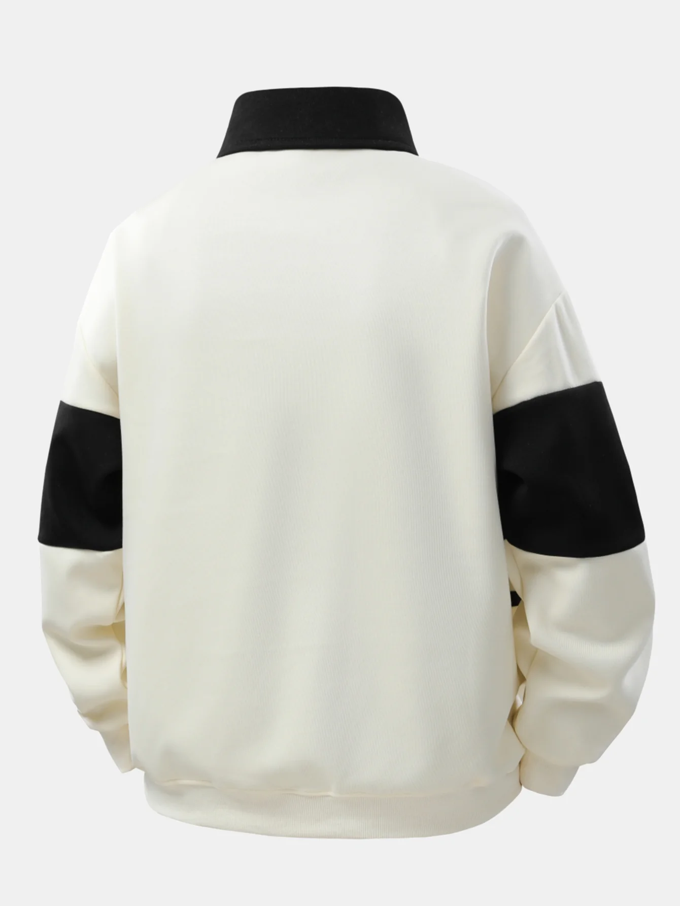 Relax Fit Farbe Block Patchwork Poloshirts Sweatshirt & Schlitzsaum Streifenhose - Image 10