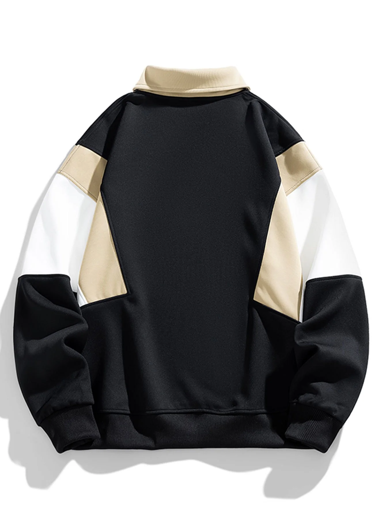 Relax Fit Farbblock Polo Sweatshirt - Image 2