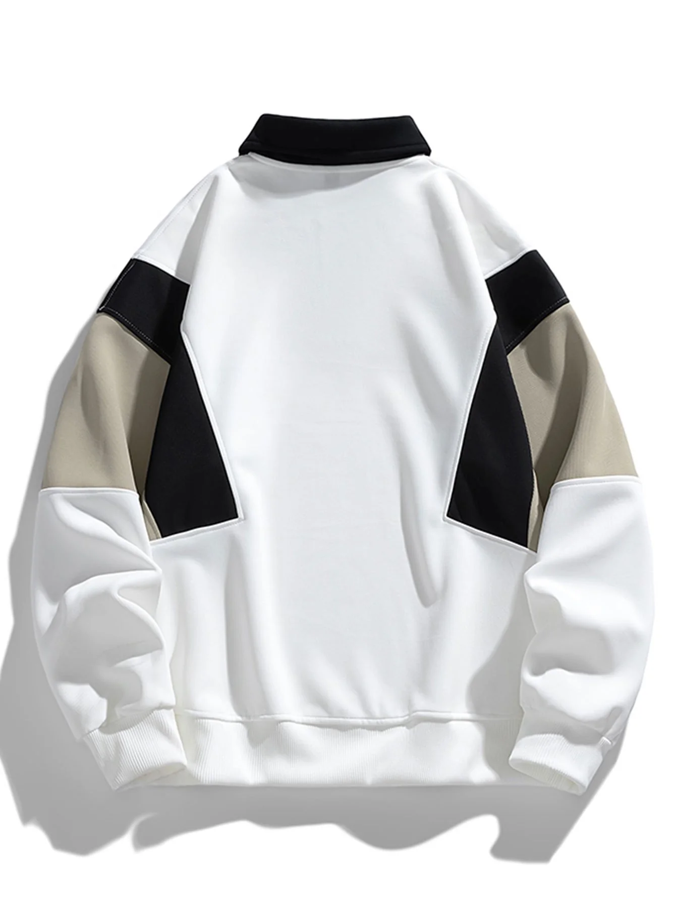 Relax Fit Farbblock Polo Sweatshirt - Image 4