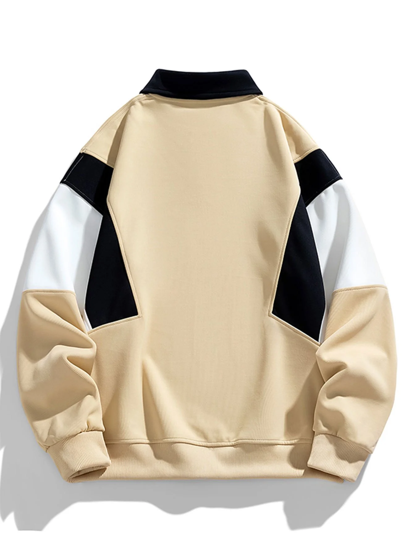 Relax Fit Farbblock Polo Sweatshirt - Image 6