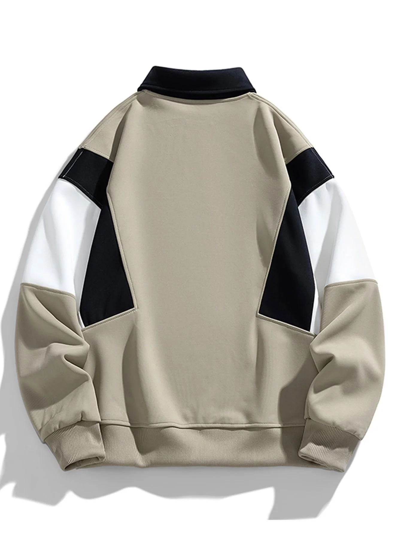 Relax Fit Farbblock Polo Sweatshirt - Image 8