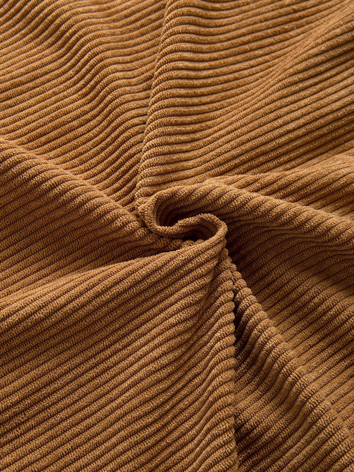 Entspannt geschnittenes Colorblock-Corduroy-Hemd mit Kapuze - Image 10