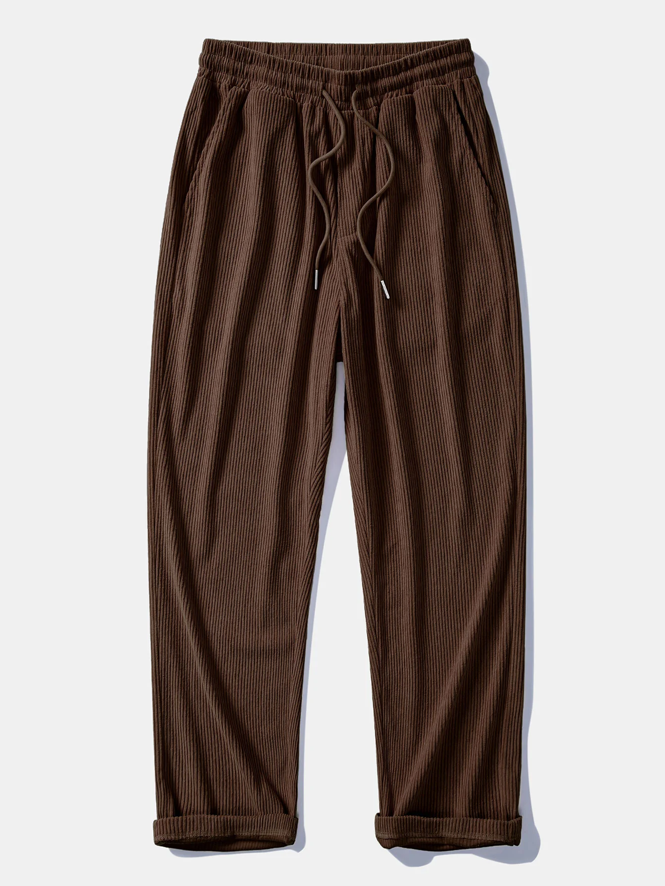Relaxed Fit Kontrast Corduroy Poloshirts Kragen Sweatshirt & Gerade Bein Corduroy Hose - Image 6