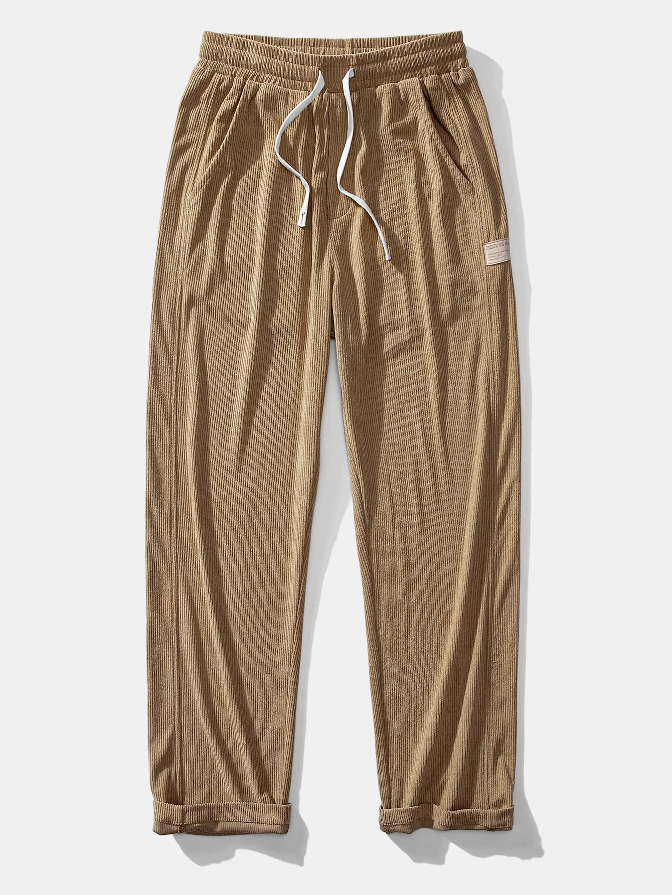 Relaxed Fit Kontrast Corduroy Poloshirts Kragen Sweatshirt & Gerade Bein Corduroy Hose - Image 8