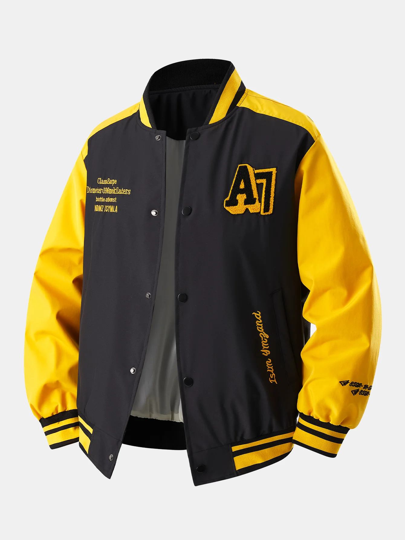 Locker sitzende Baseballjacke mit kontrastierender Stickerei - Image 3