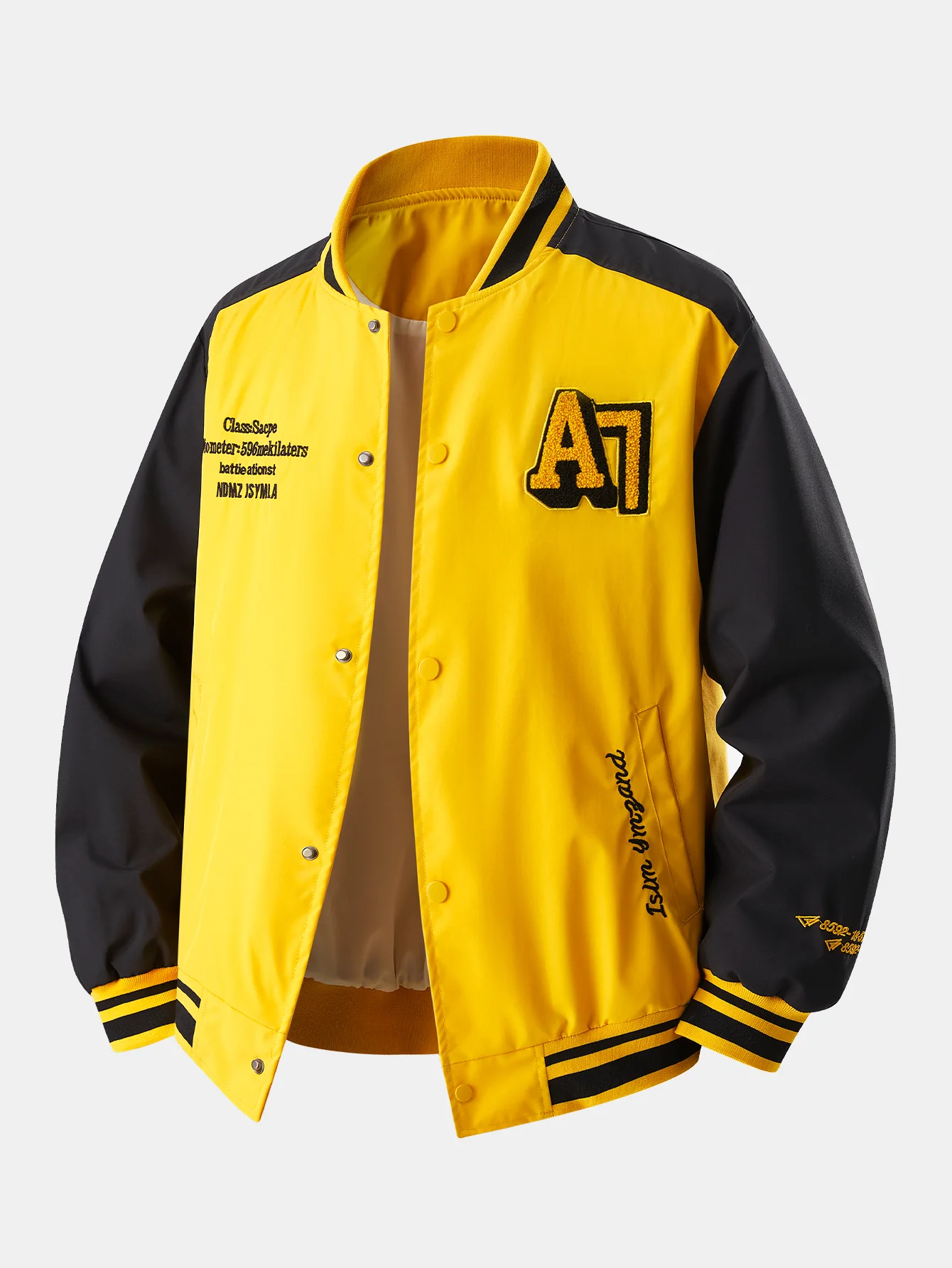 Locker sitzende Baseballjacke mit kontrastierender Stickerei - Image 5