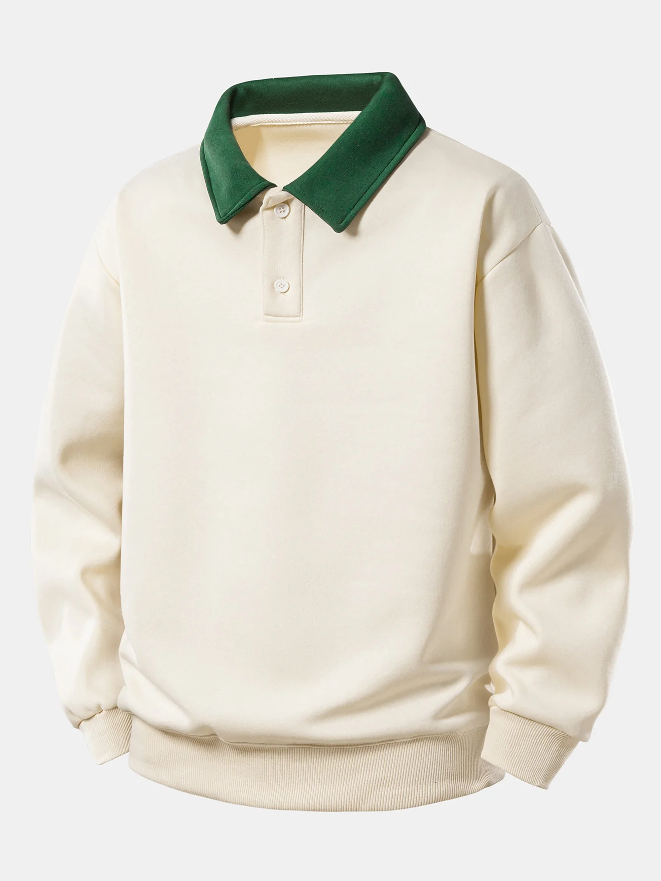 Relax Fit Kontrast Poloshirts Sweatshirt - Image 11