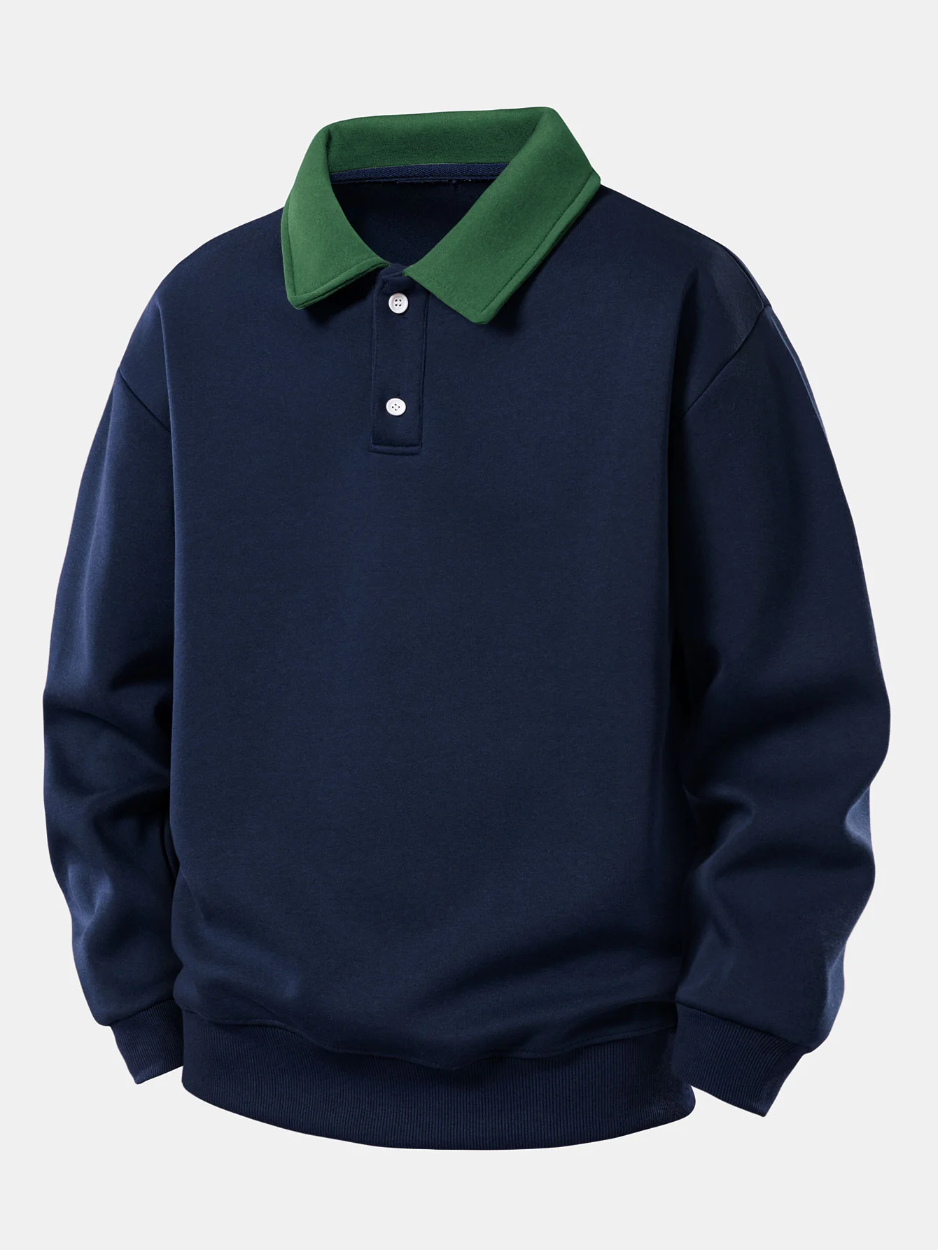 Relax Fit Kontrast Poloshirts Sweatshirt - Image 9