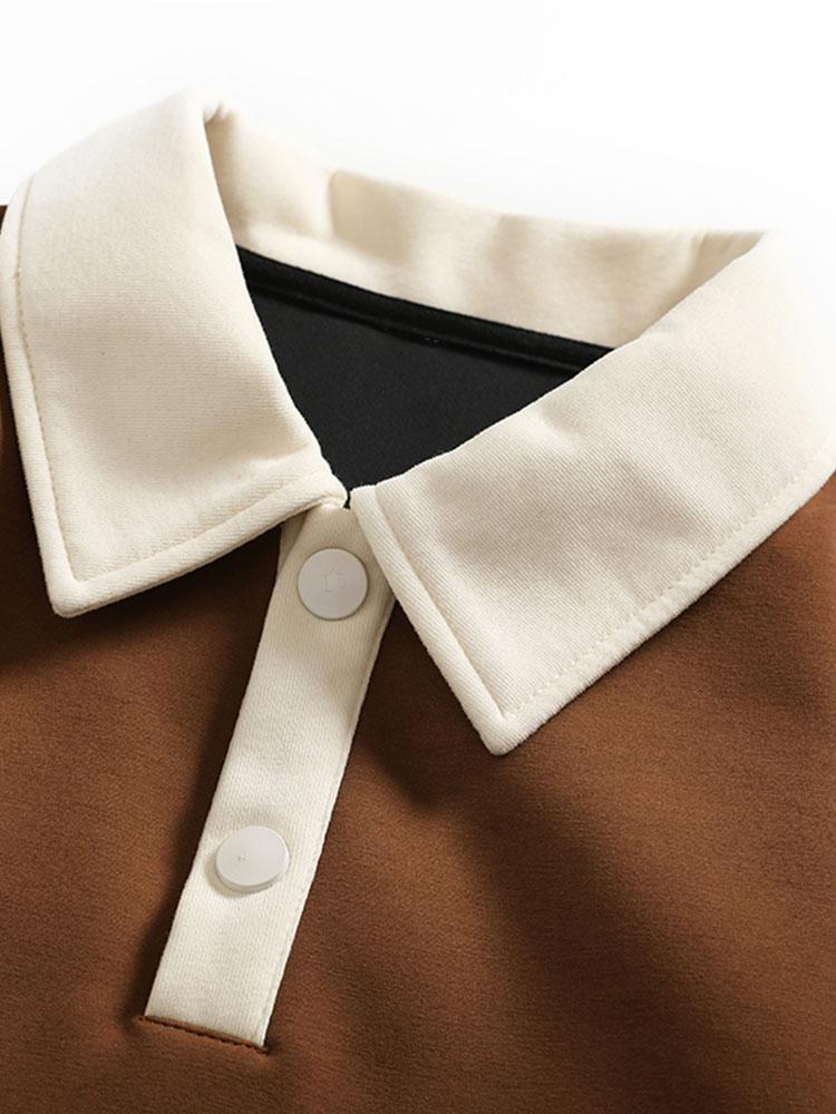 Relax Fit Kontrast Polo Sweatshirt - Image 9