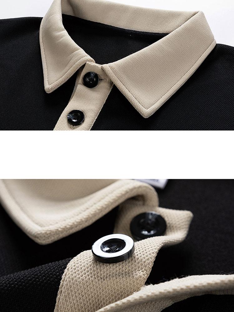 Relaxed Fit Kontrast Waffel Polo Sweatshirt - Image 6