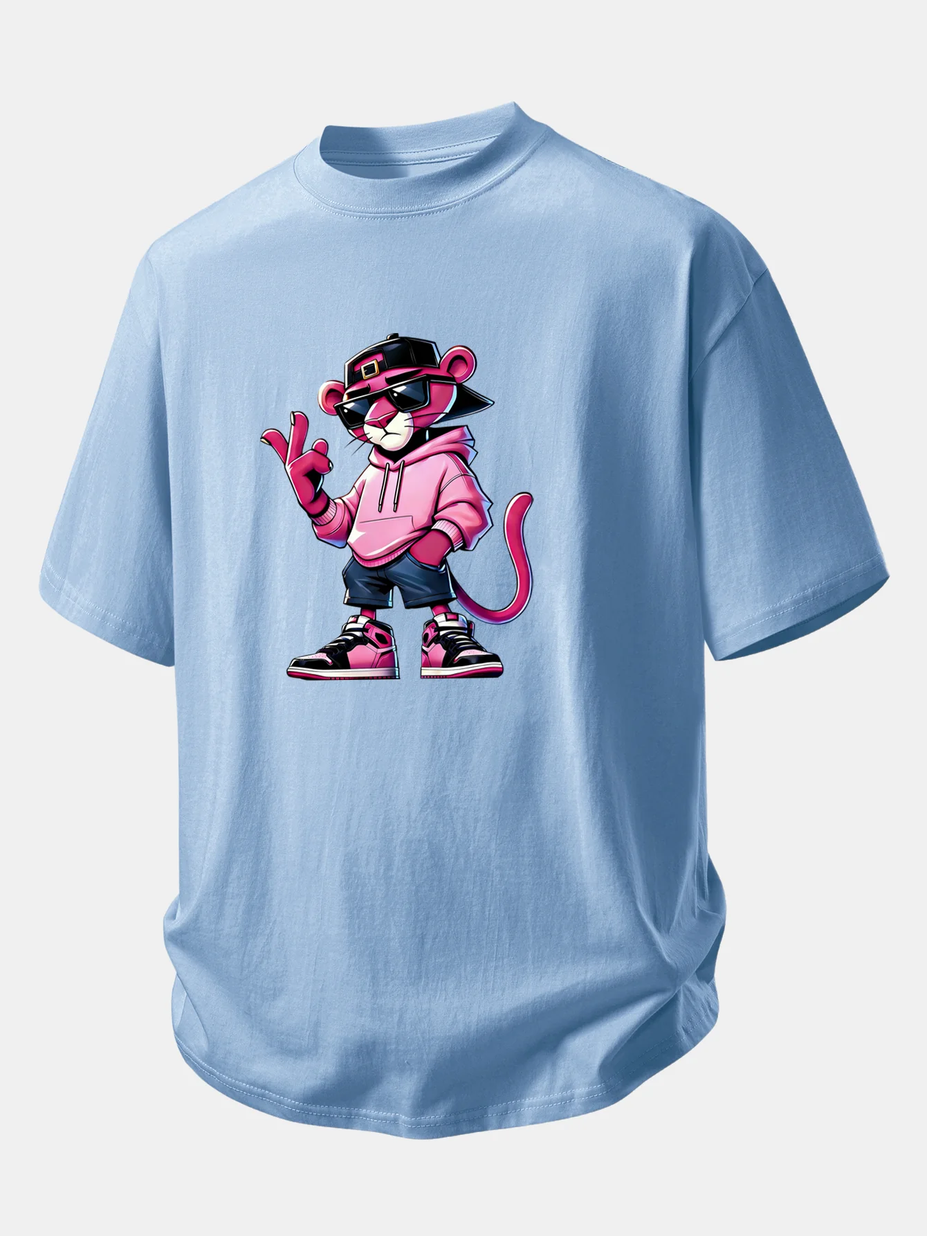 Relax Fit Cool Pink Panther Print Cotton T-Shirt - Image 10