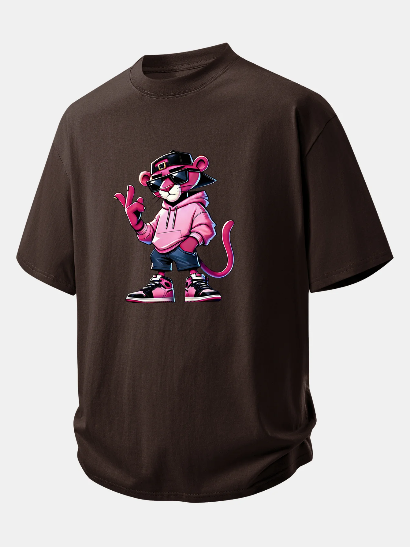 Relax Fit Cool Pink Panther Print Cotton T-Shirt - Image 5