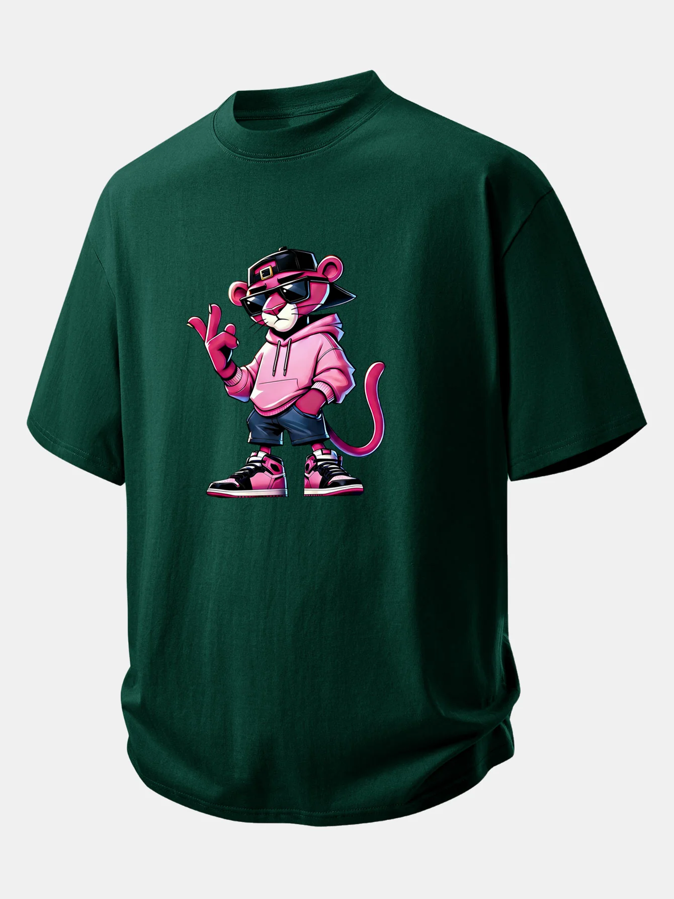 Relax Fit Cool Pink Panther Print Cotton T-Shirt - Image 8