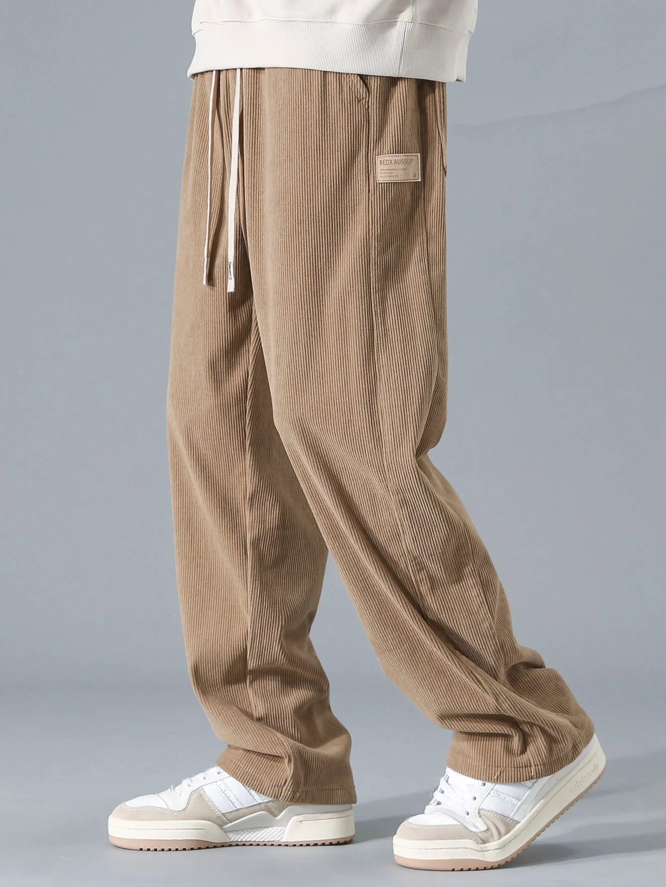 Relax Fit Corduroy Half-Zip Hooded Pullover & Straight Leg Corduroy Pants - Image 12