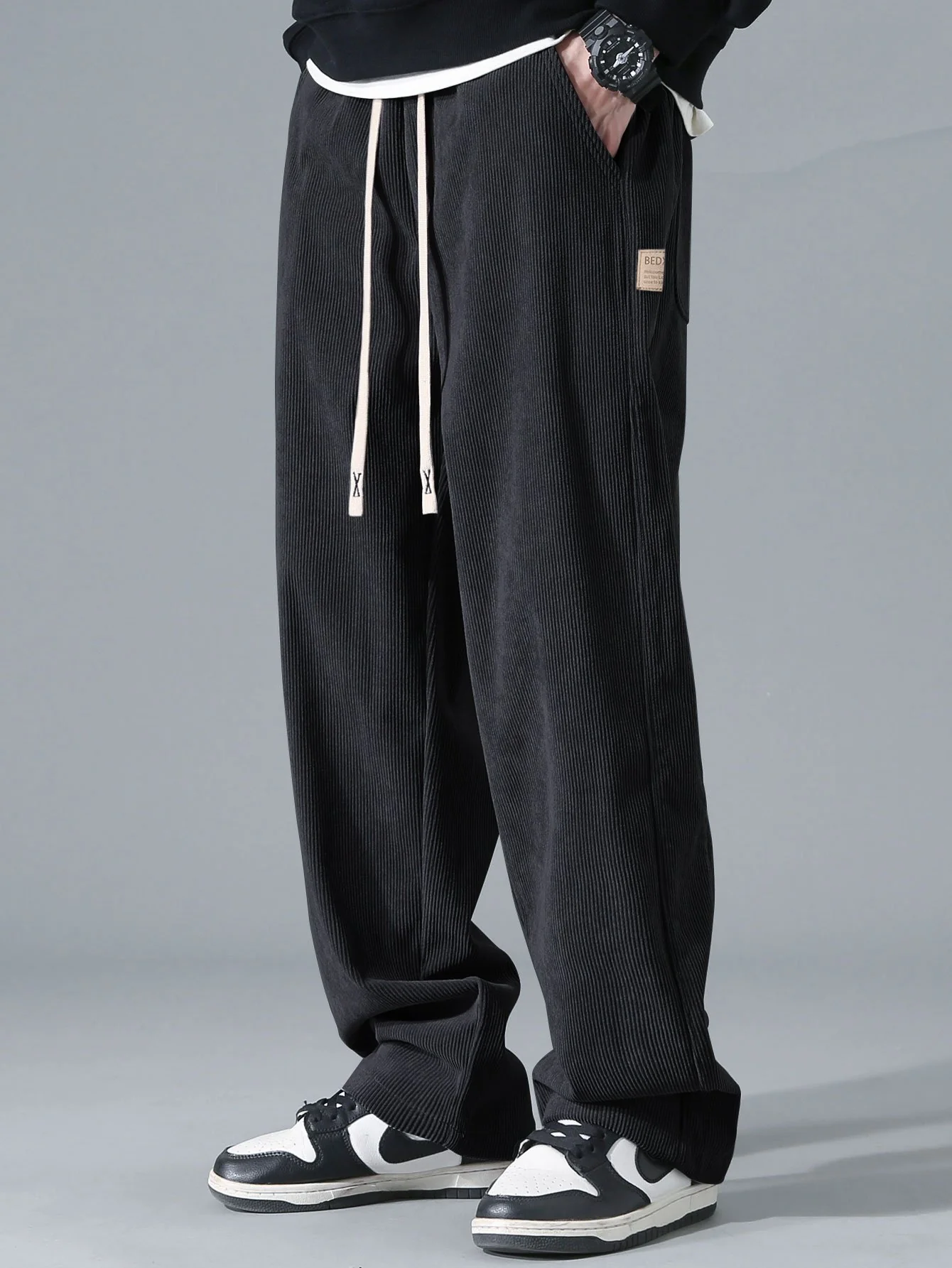 Relax Fit Corduroy Half-Zip Hooded Pullover & Straight Leg Corduroy Pants - Image 8