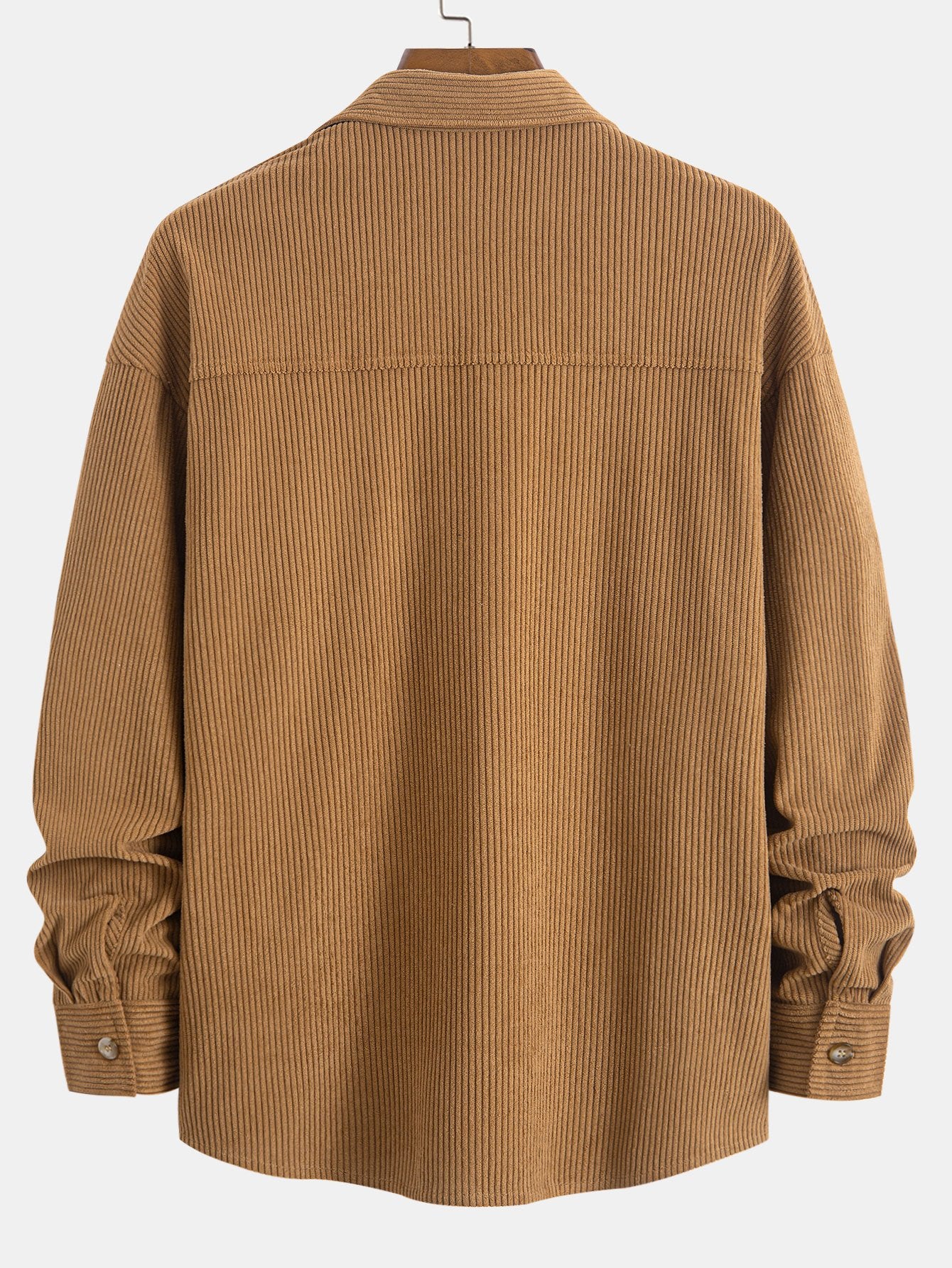 Entspannte Passform Corduroy Karo Patchwork Hemd & Kordelzug Corduroy Cargo Jogginghose - Image 4