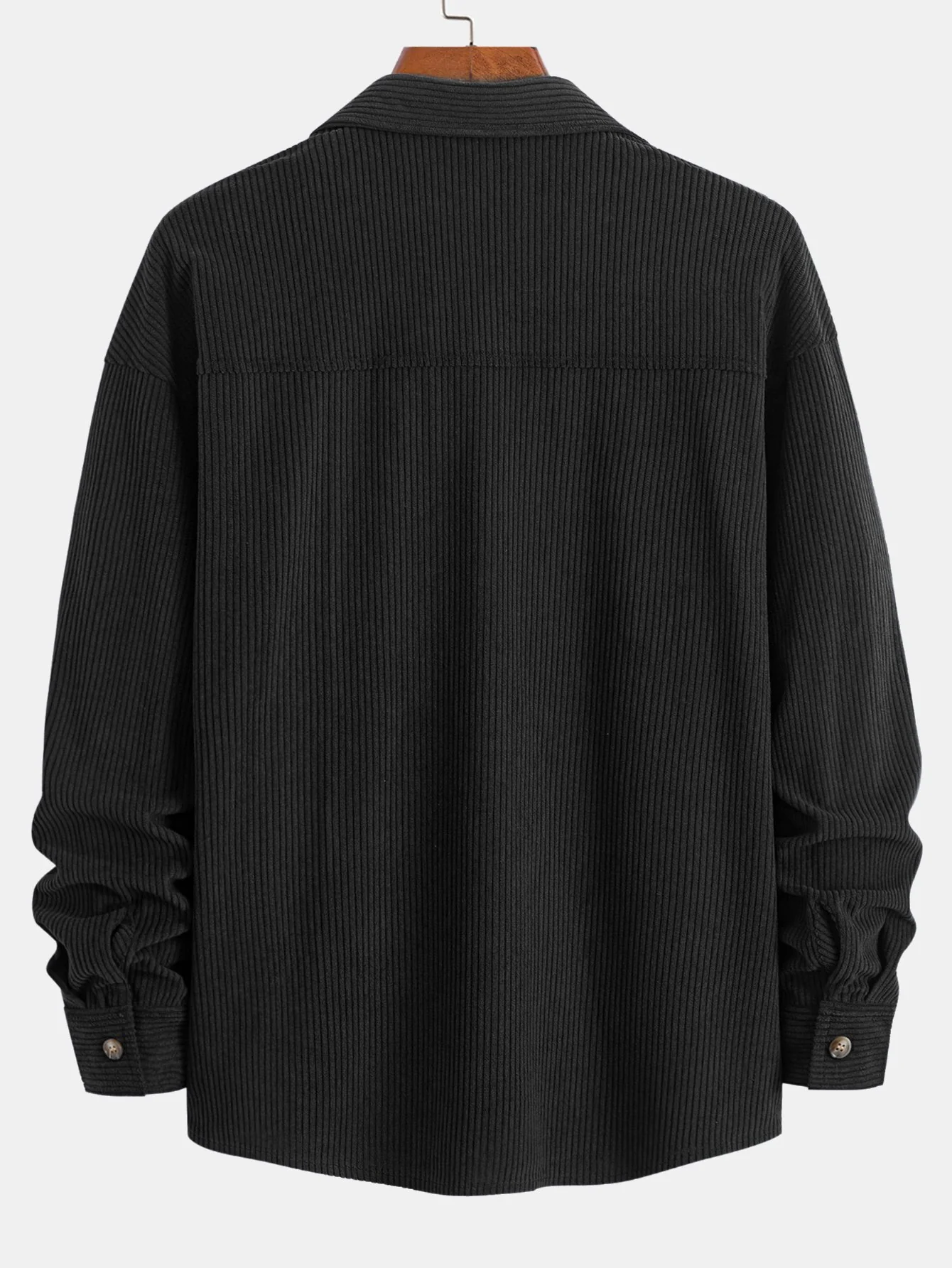 Entspannte Passform Corduroy Karo Patchwork Hemd & Kordelzug Corduroy Cargo Jogginghose - Image 6