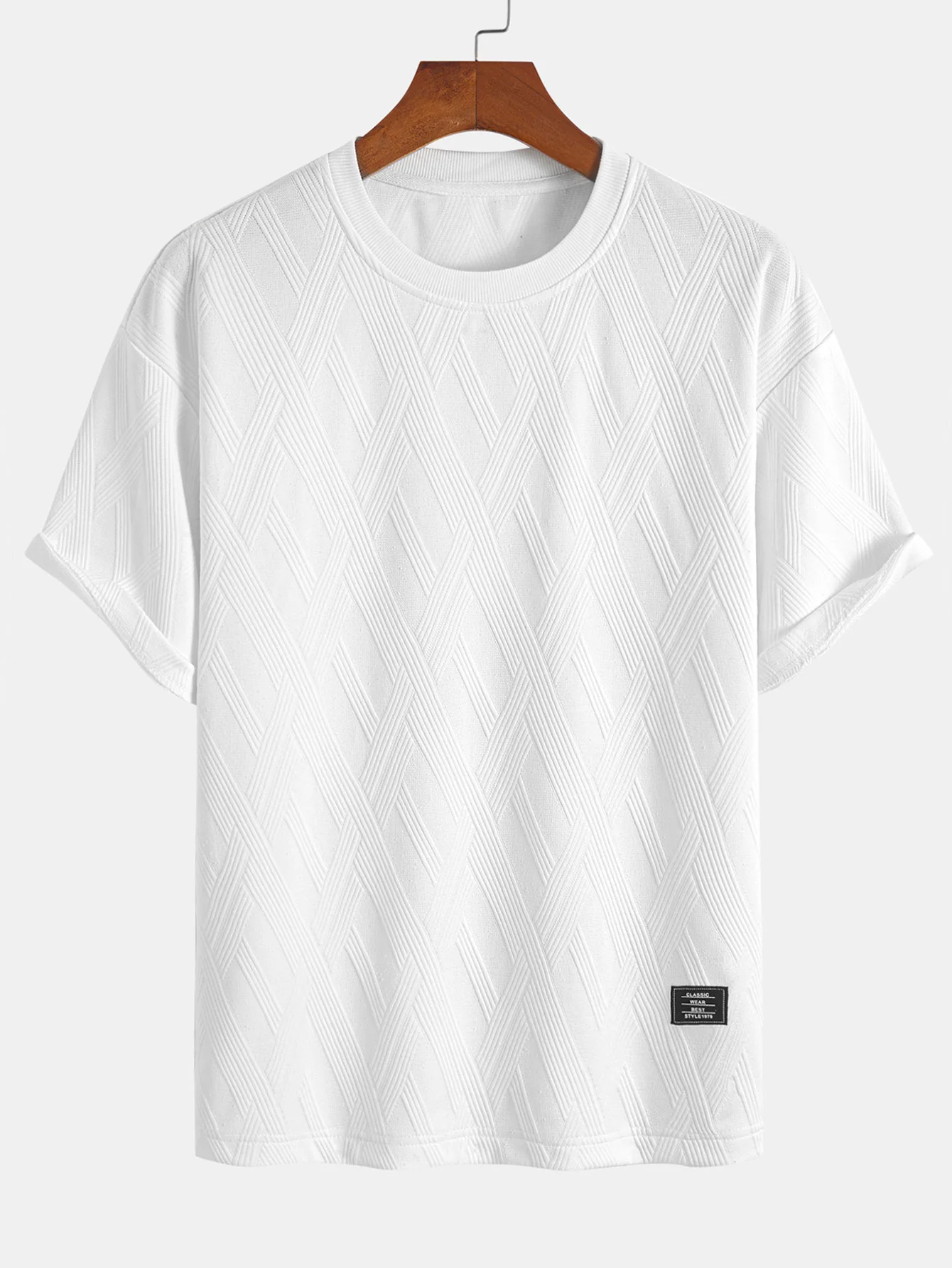 Relax Fit Diamond Jacquard T-Shirt & Diamond Jacquard Shorts - Image 4