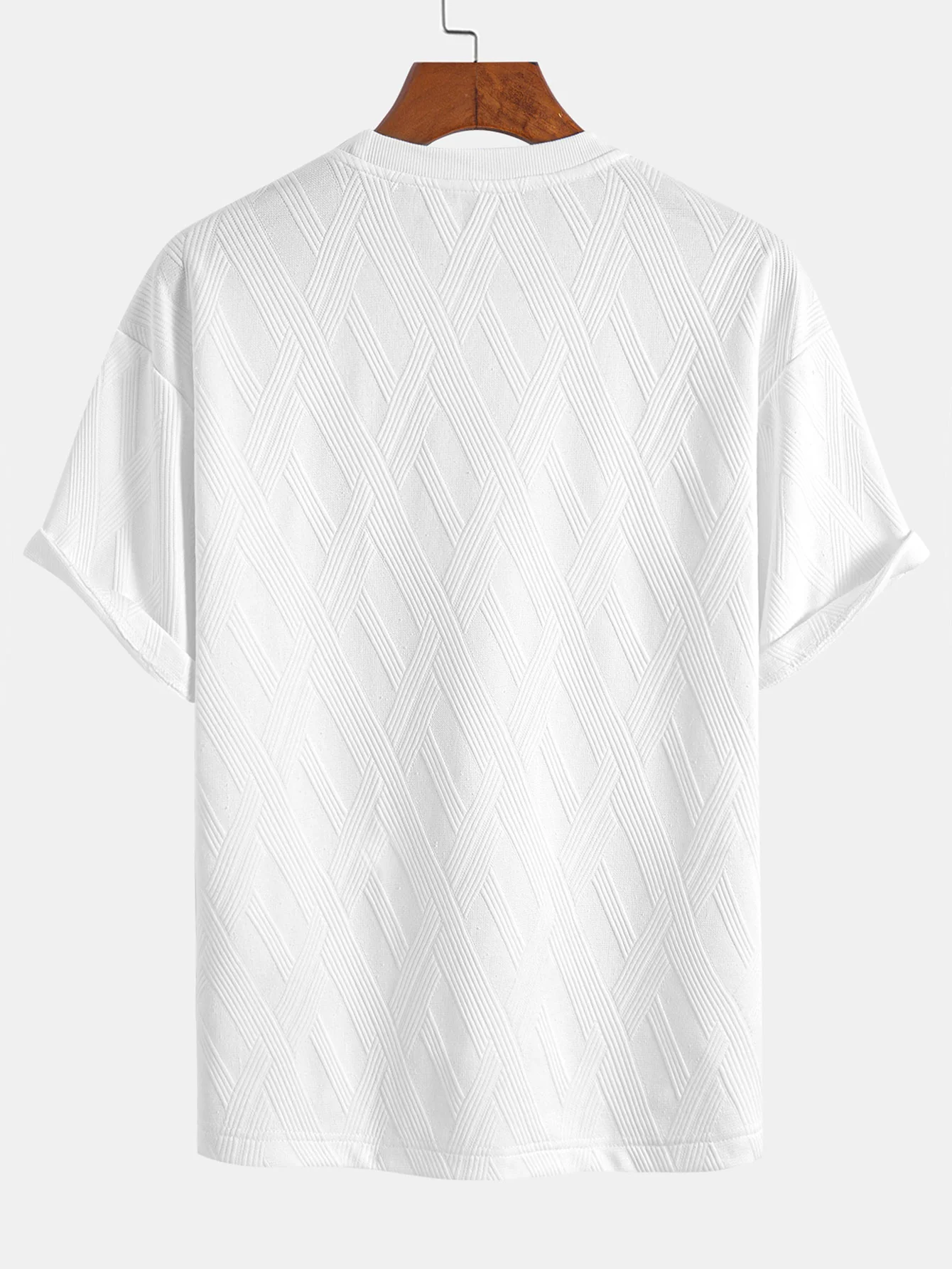 Relax Fit Diamond Jacquard T-Shirt & Diamond Jacquard Shorts - Image 5