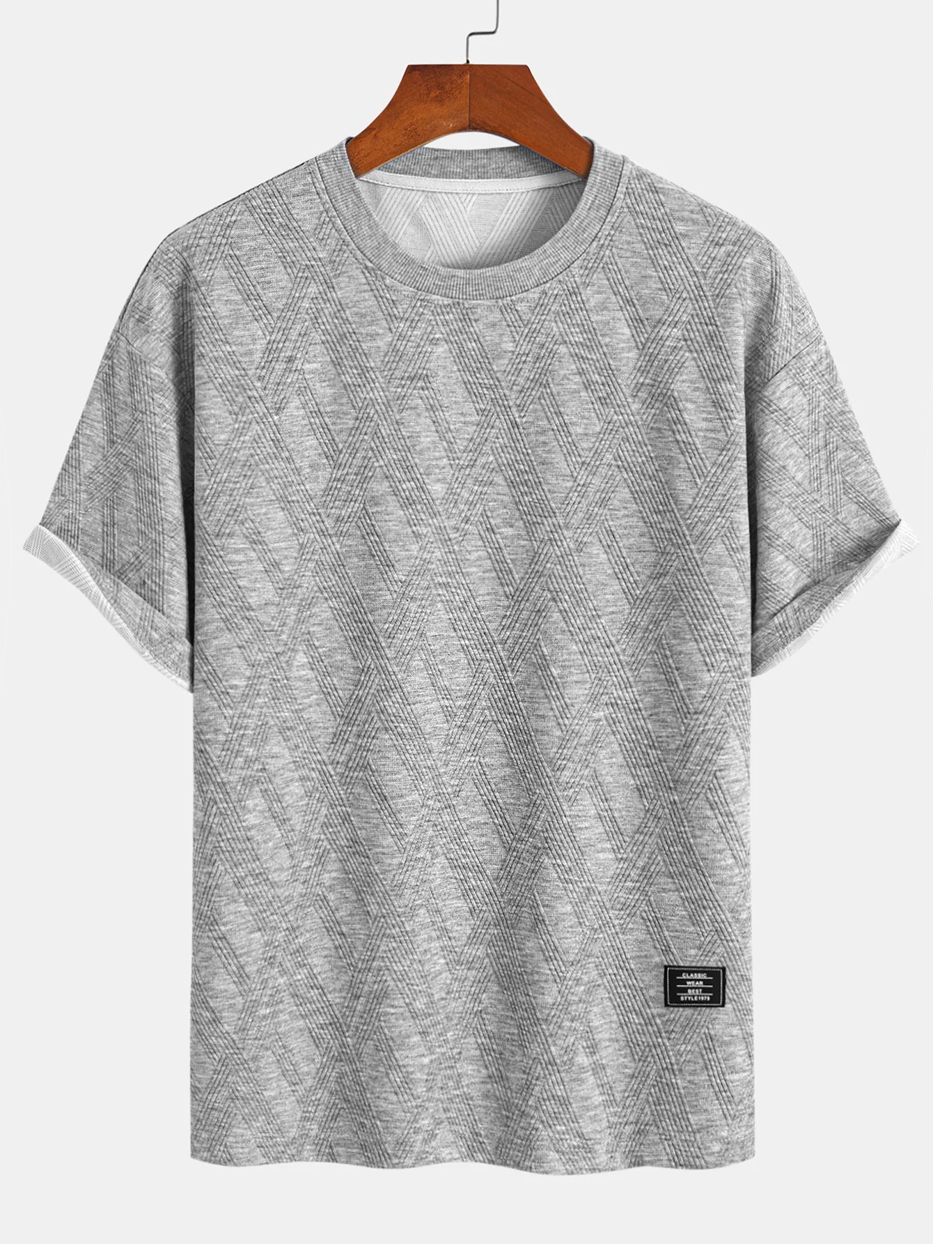 Relax Fit Diamond Jacquard T-Shirt & Diamond Jacquard Shorts - Image 8