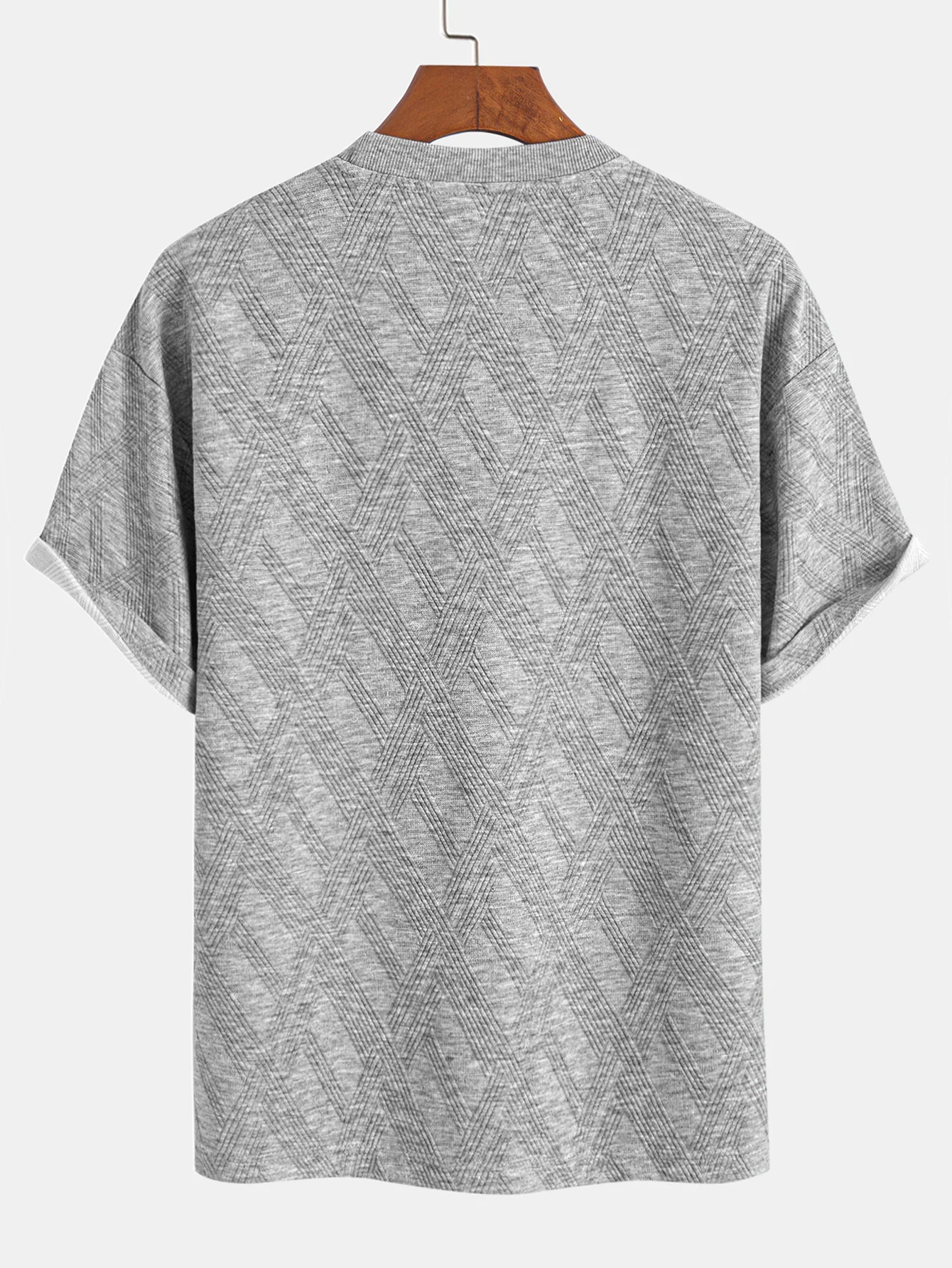 Relax Fit Diamond Jacquard T-Shirt & Diamond Jacquard Shorts - Image 9