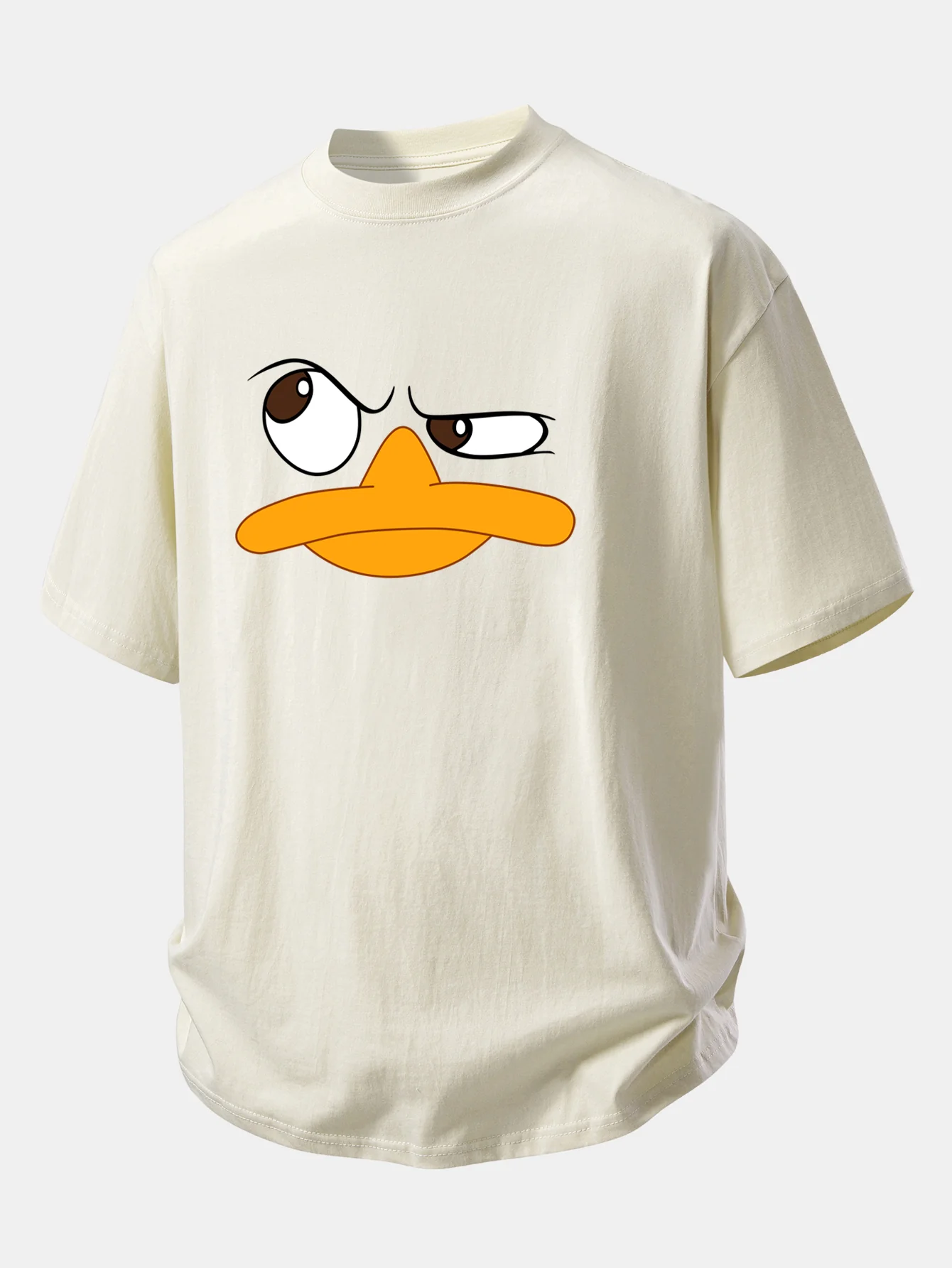 Relax Fit Emoji Duck Print Cotton T-Shirt - Image 11