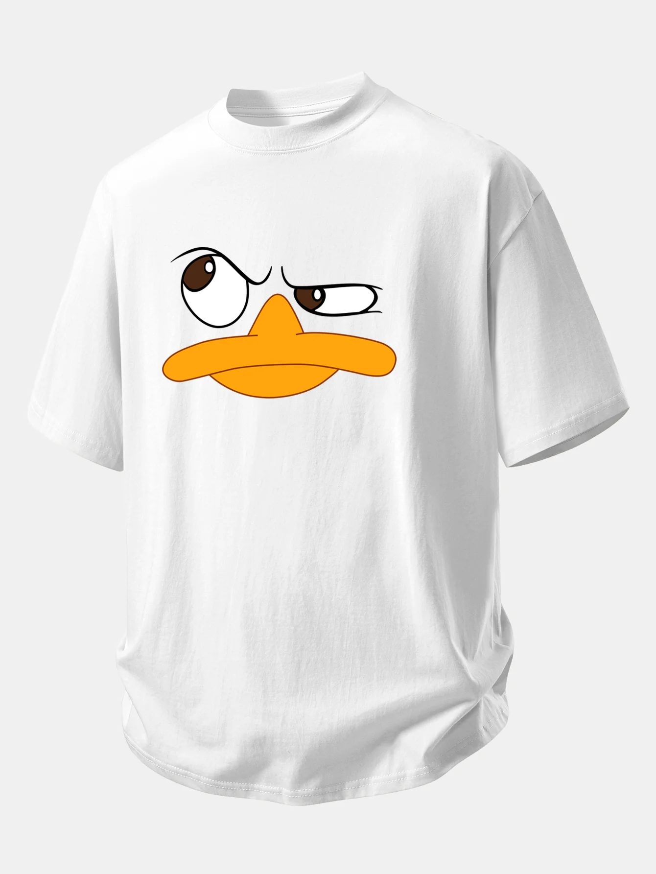 Relax Fit Emoji Duck Print Cotton T-Shirt - Image 12