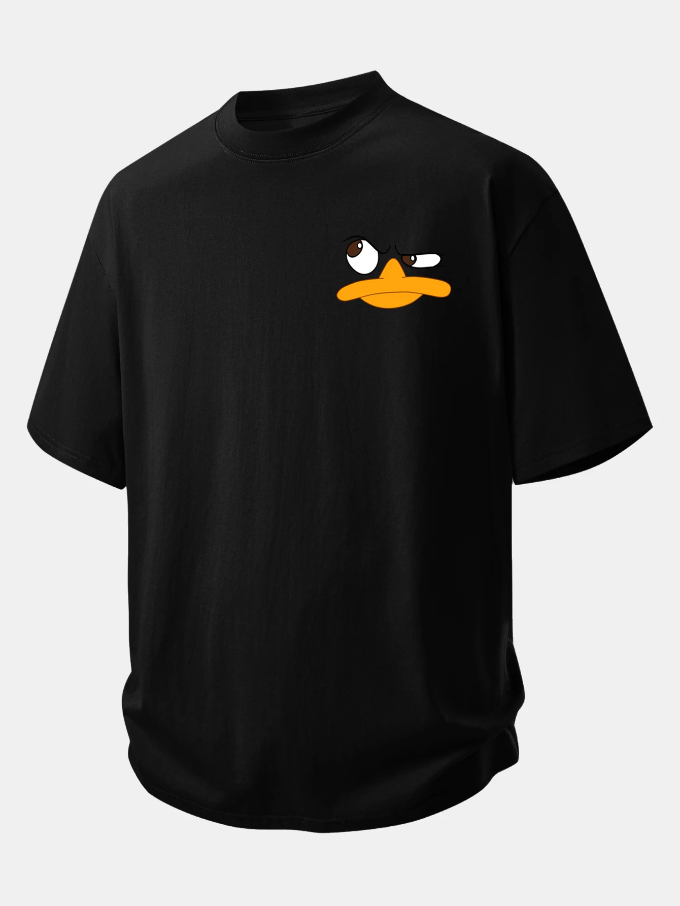 Relax Fit Emoji Duck Print Cotton T-Shirt