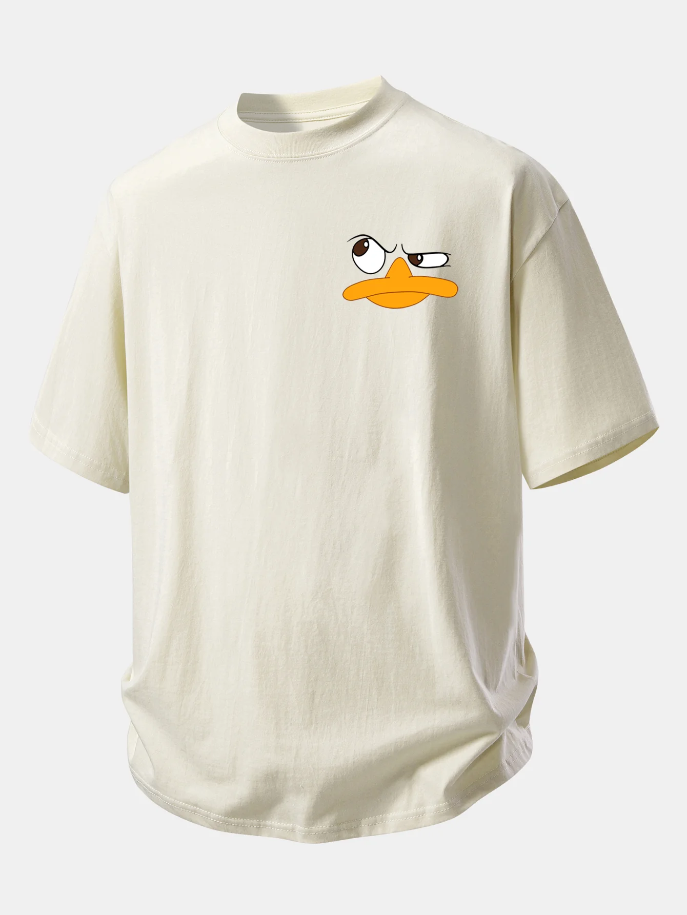 Relax Fit Emoji Duck Print Cotton T-Shirt - Image 12