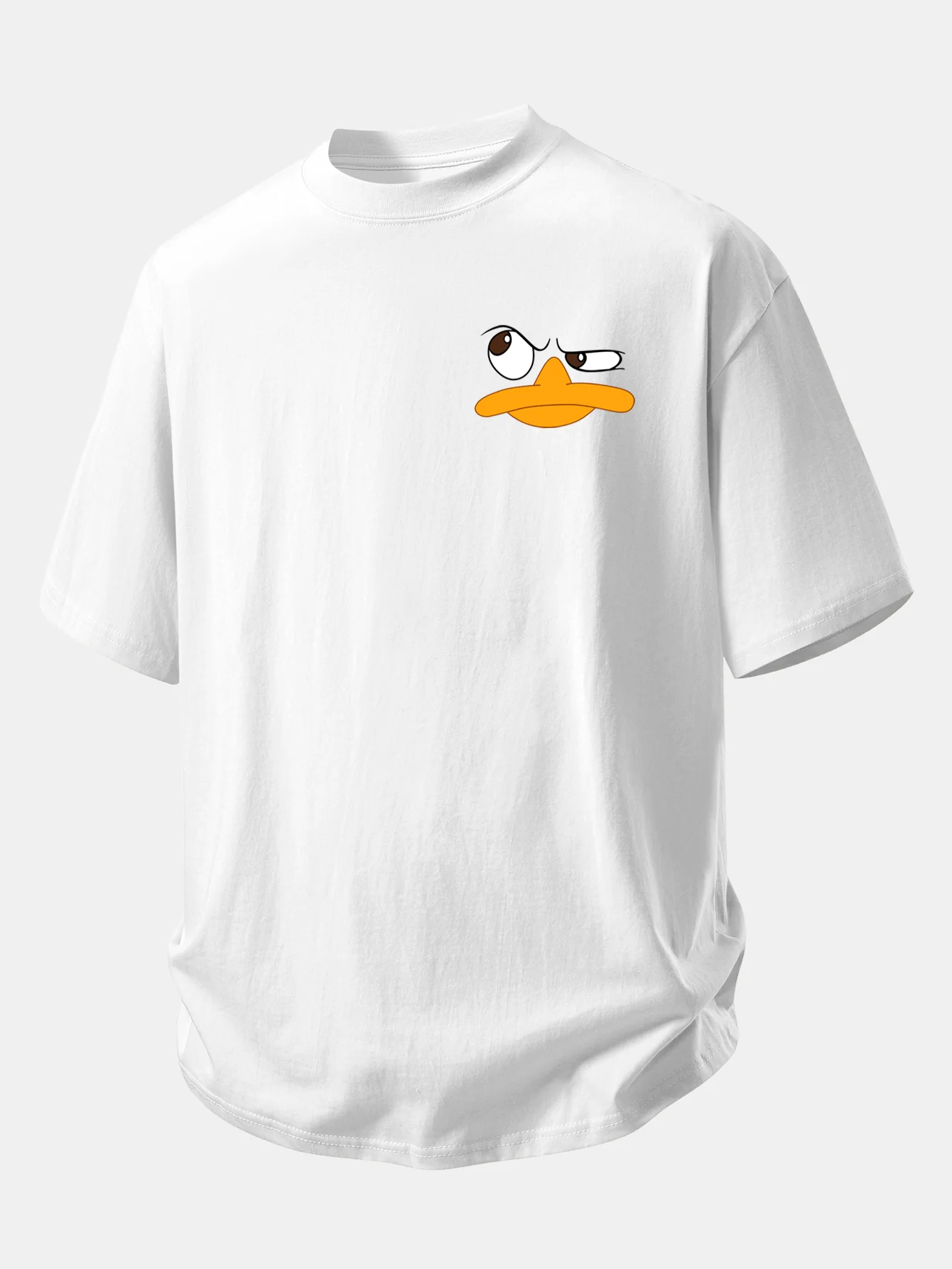 Relax Fit Emoji Duck Print Cotton T-Shirt - Image 2