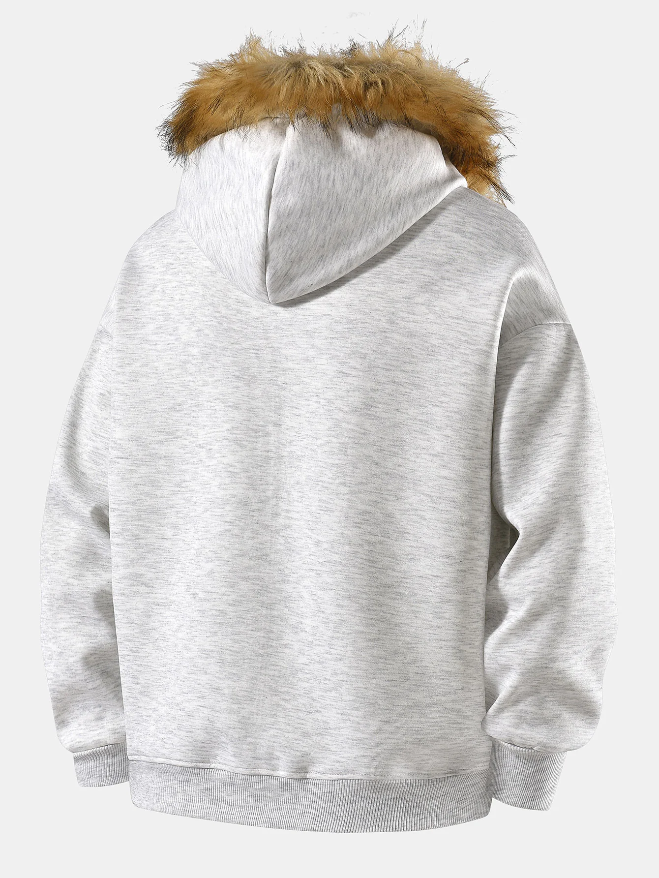 Locker sitzende Kapuzenjacke mit Reißverschluss und Kunstpelzkragen - Image 4