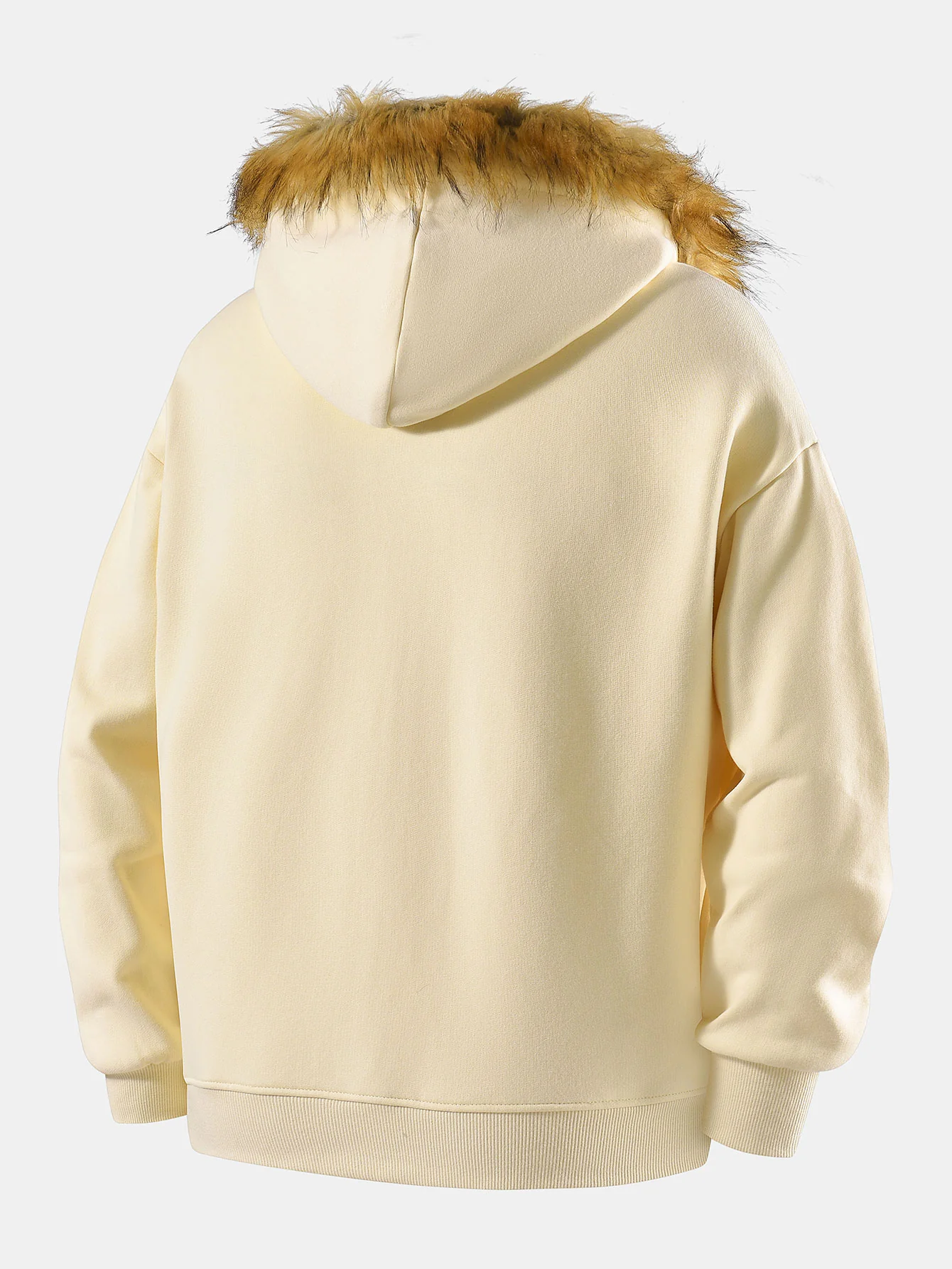 Locker sitzende Kapuzenjacke mit Reißverschluss und Kunstpelzkragen - Image 6