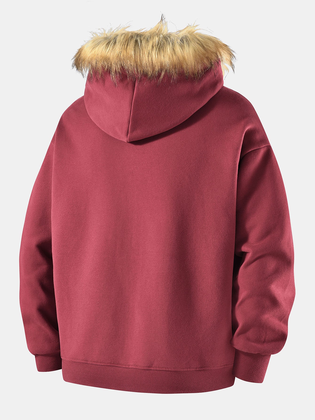 Locker sitzende Kapuzenjacke mit Reißverschluss und Kunstpelzkragen - Image 8