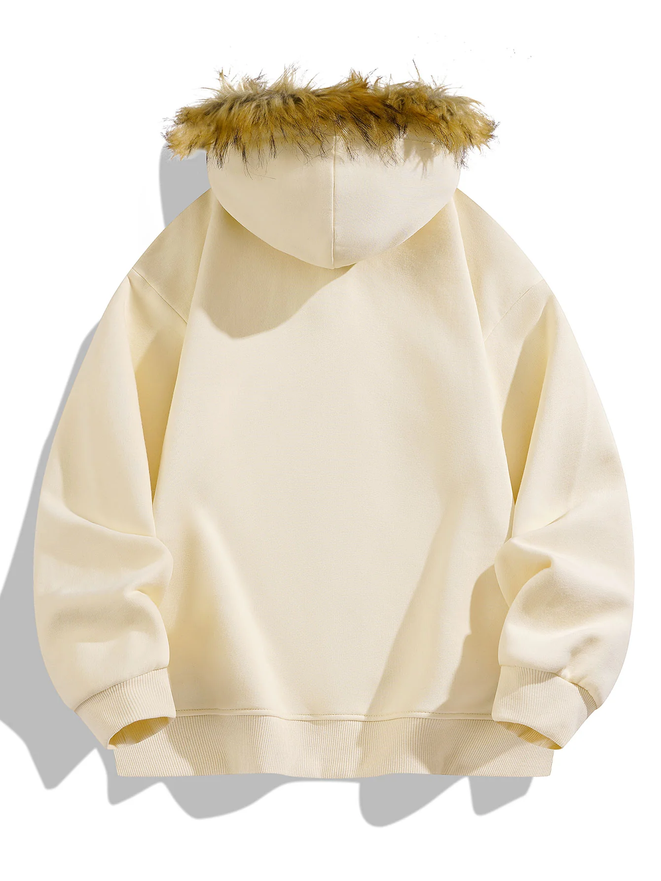 Locker sitzende Kapuzenjacke mit Reißverschluss und Kunstpelzkragen - Image 6