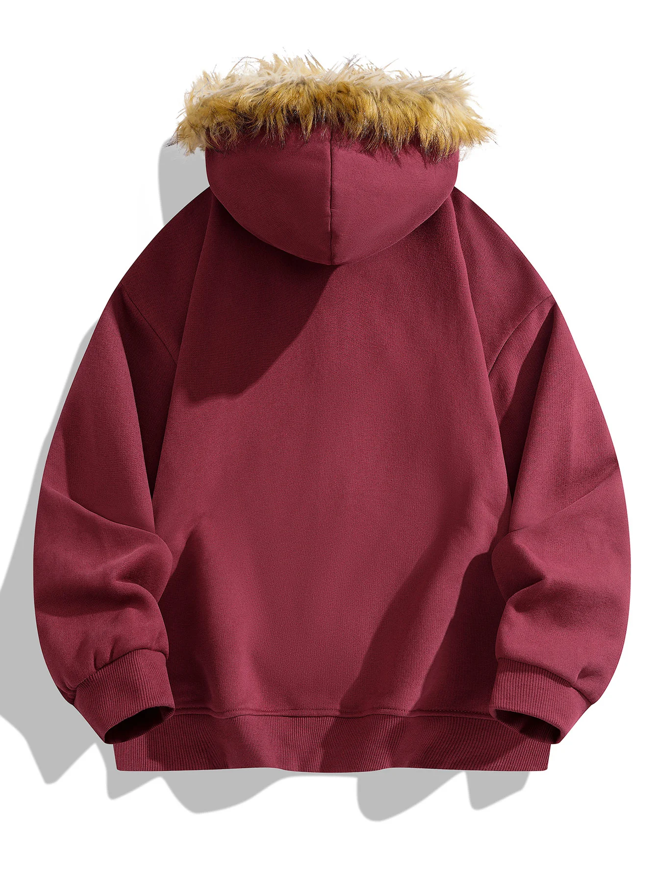 Locker sitzende Kapuzenjacke mit Reißverschluss und Kunstpelzkragen - Image 8