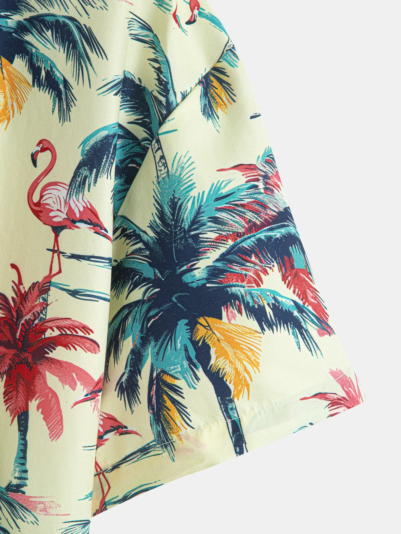 Relax Fit Flamingo Tropical Palm Tree Print Knopf Hemd und Bad kurz - Image 7