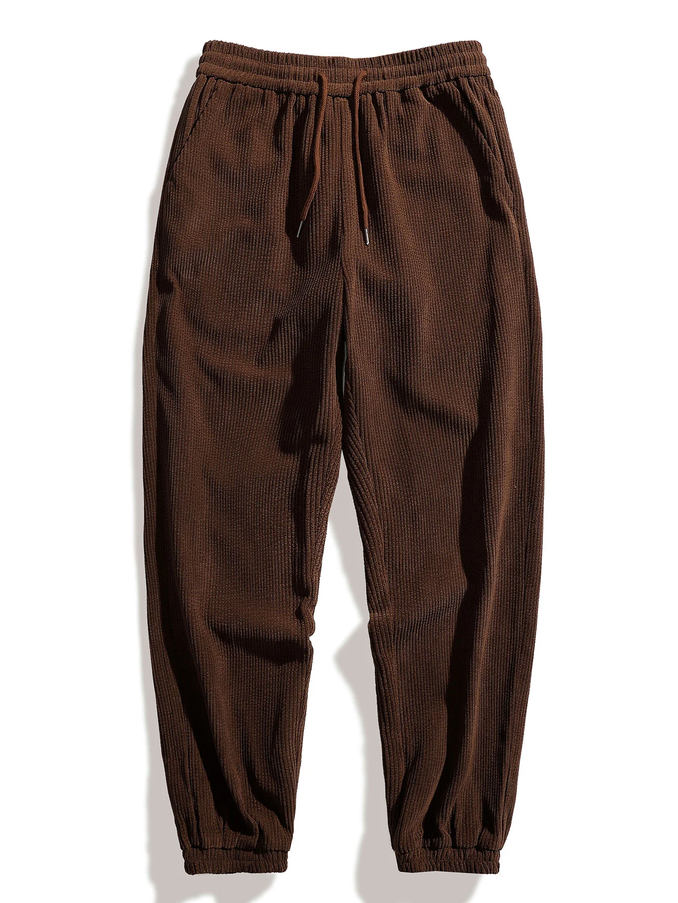 Entspanntes Flanell-Karomuster Corduroy Patchwork Kapuzenhemd & Corduroy Jogginghose - Image 10