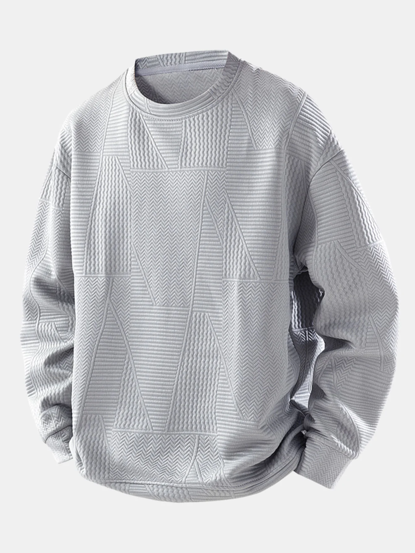 Relaxed Fit Geometrisches Jacquard Sweatshirt - Image 2