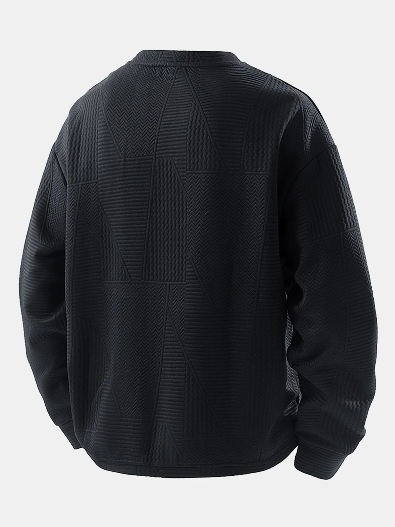 Relaxed Fit Geometrisches Jacquard Sweatshirt - Image 4