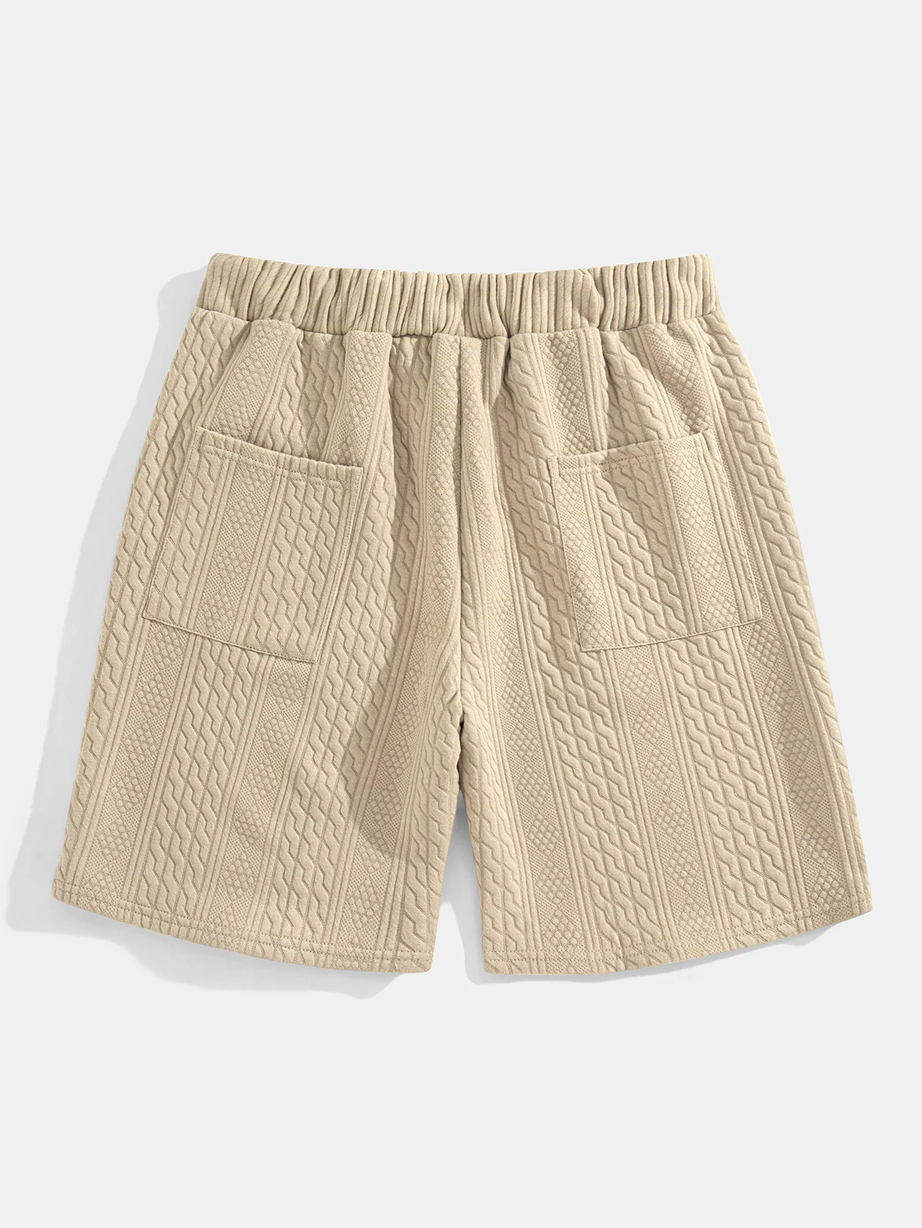 Relaxed Fit geometrisches Jacquard T-Shirt mit V-Ausschnitt und Dreiviertelärmeln & Shorts - Image 20