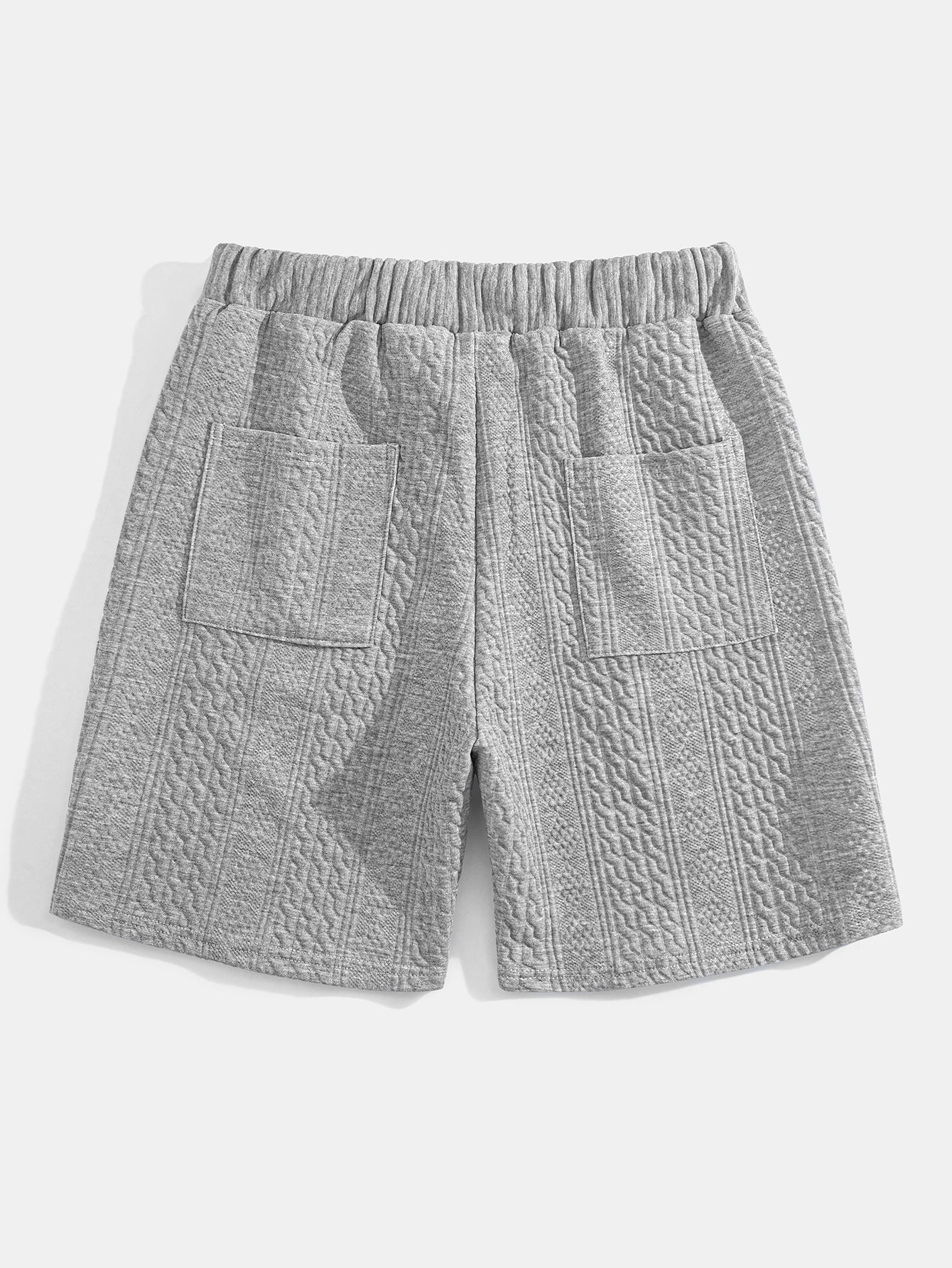 Relaxed Fit geometrisches Jacquard T-Shirt mit V-Ausschnitt und Dreiviertelärmeln & Shorts - Image 24