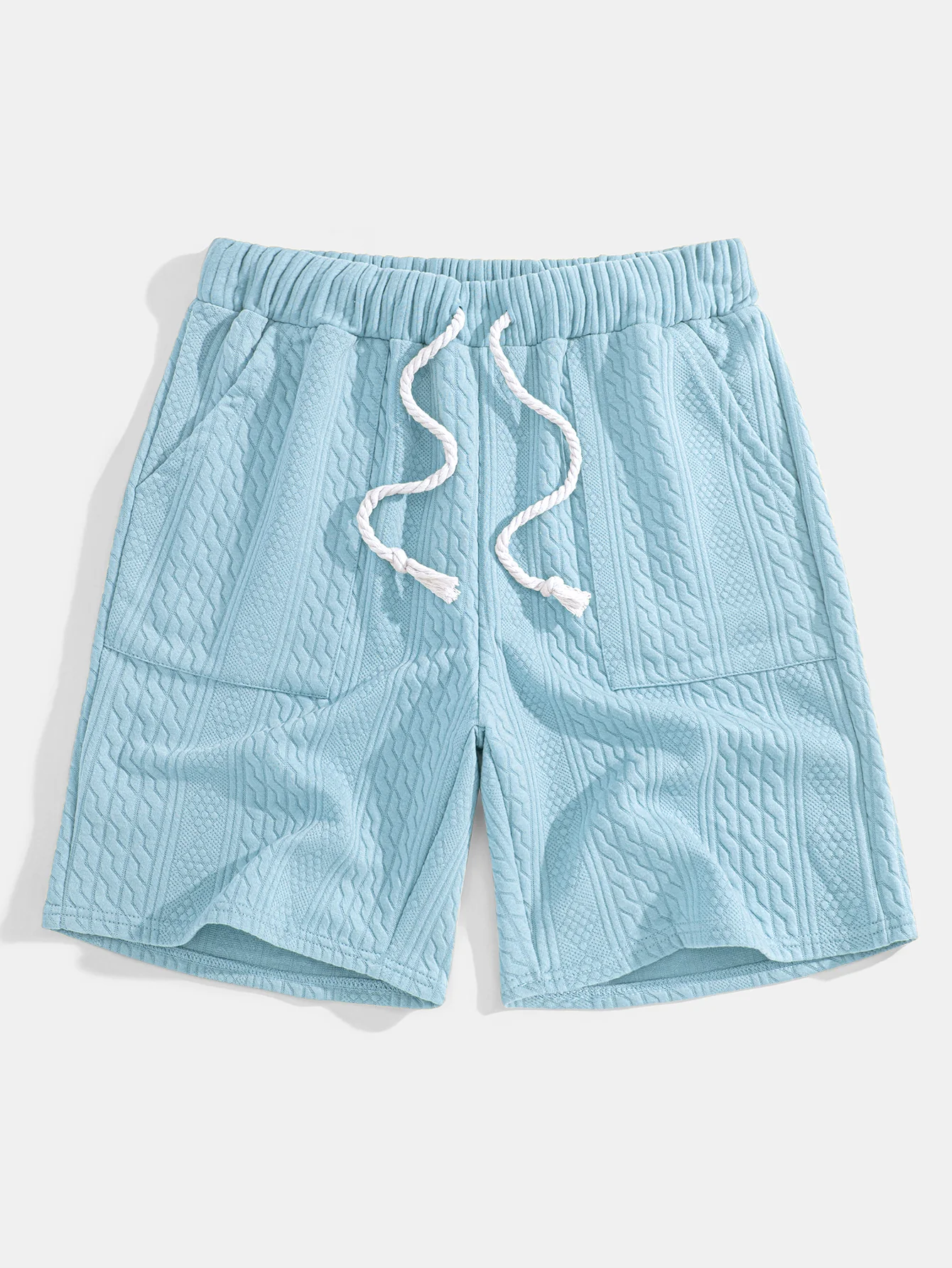 Relaxed Fit geometrisches Jacquard T-Shirt mit V-Ausschnitt und Dreiviertelärmeln & Shorts - Image 29