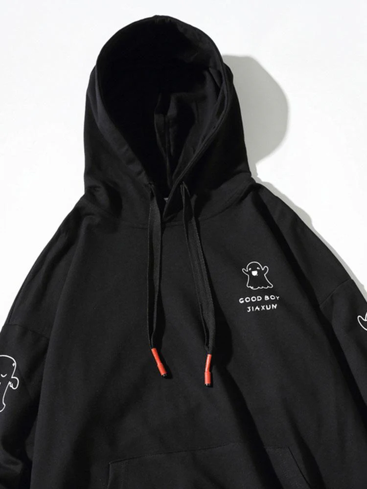 Relax Fit Ghost Print Hoodie - Image 7