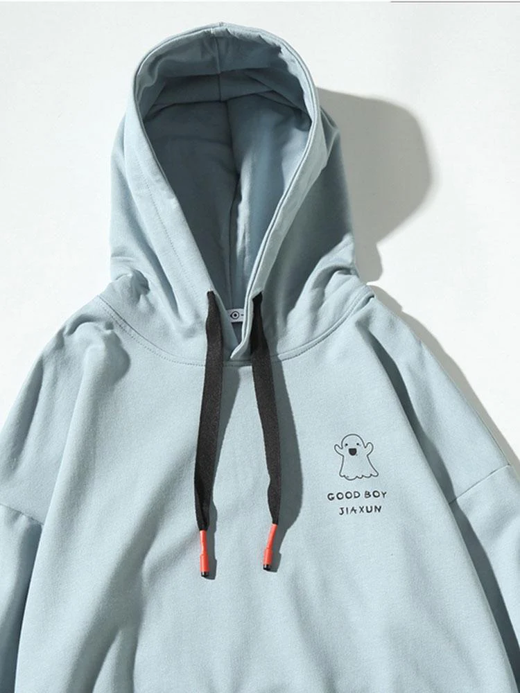 Relax Fit Ghost Print Hoodie - Image 9
