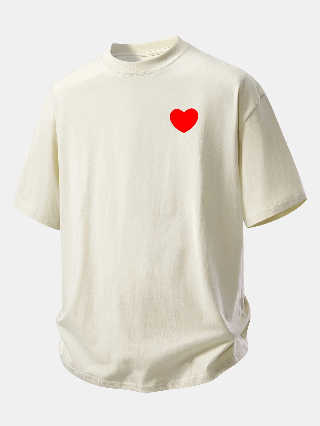 Relax Fit Heart Print Cotton T-Shirt - Image 11