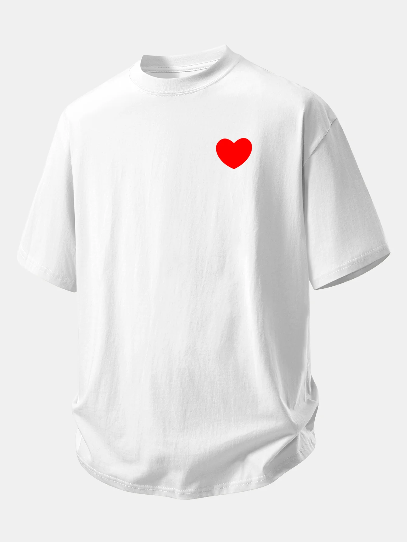 Relax Fit Heart Print Cotton T-Shirt - Image 2