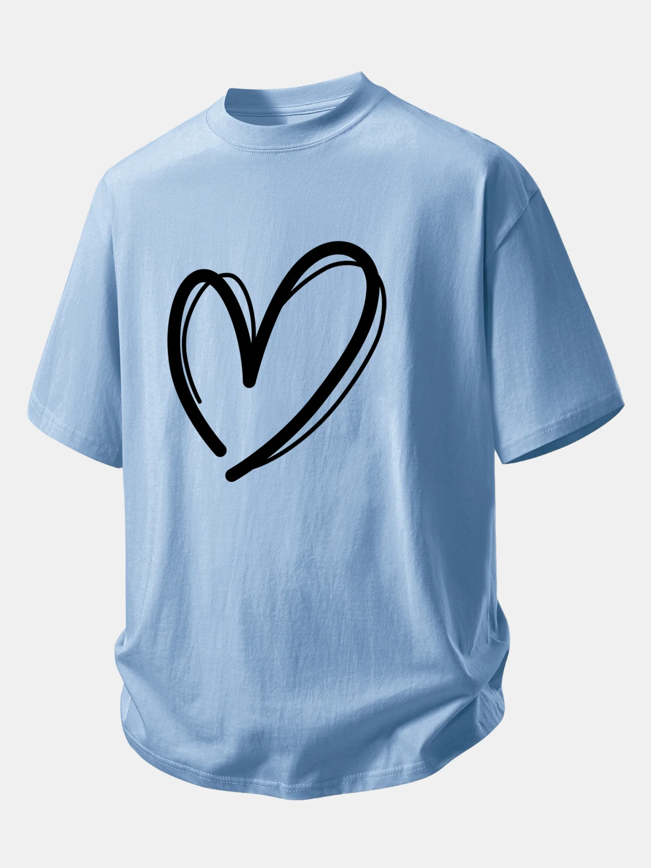 Relax Fit Heart Print Cotton T-Shirt - Image 10